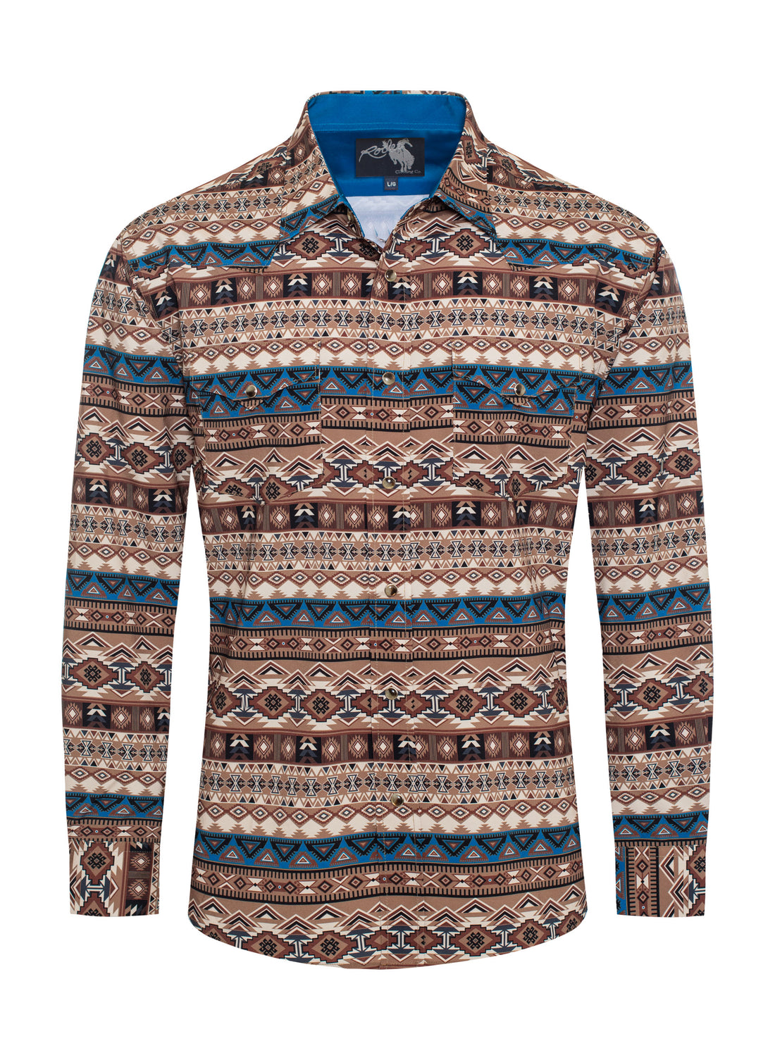Men's Western Pearl Snap Aztec Print Shirt-MPS110L-119 - Rodeo Clothing wholesale 