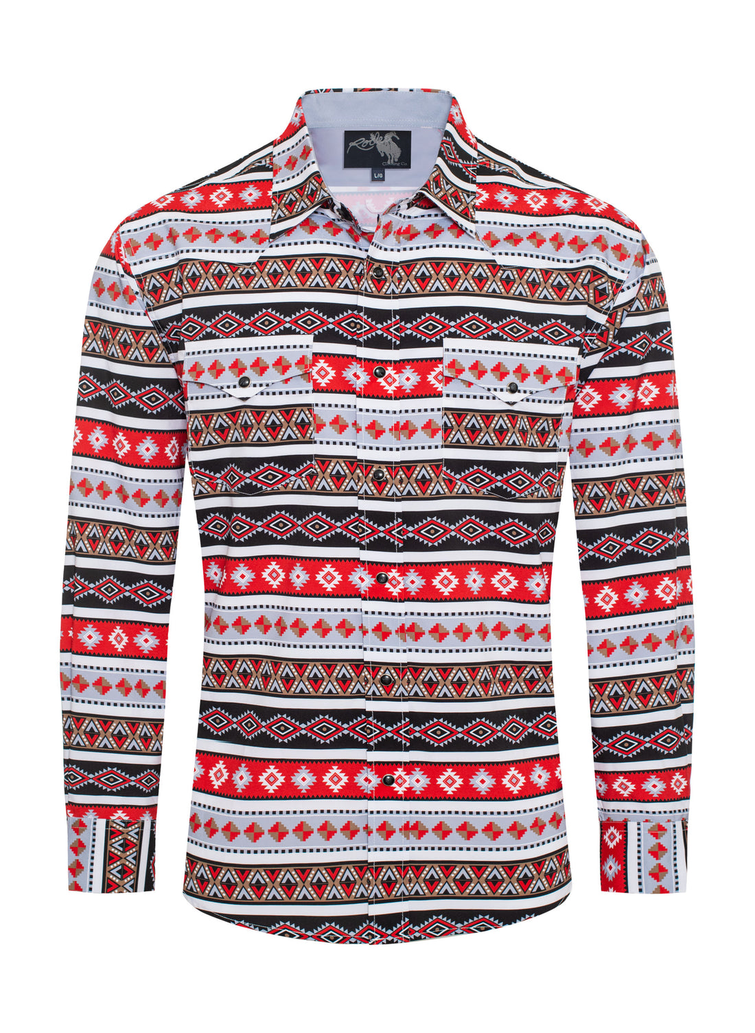 Men's Western Pearl Snap Aztec Print Shirt-MPS110L-123 - Rodeo Clothing wholesale 