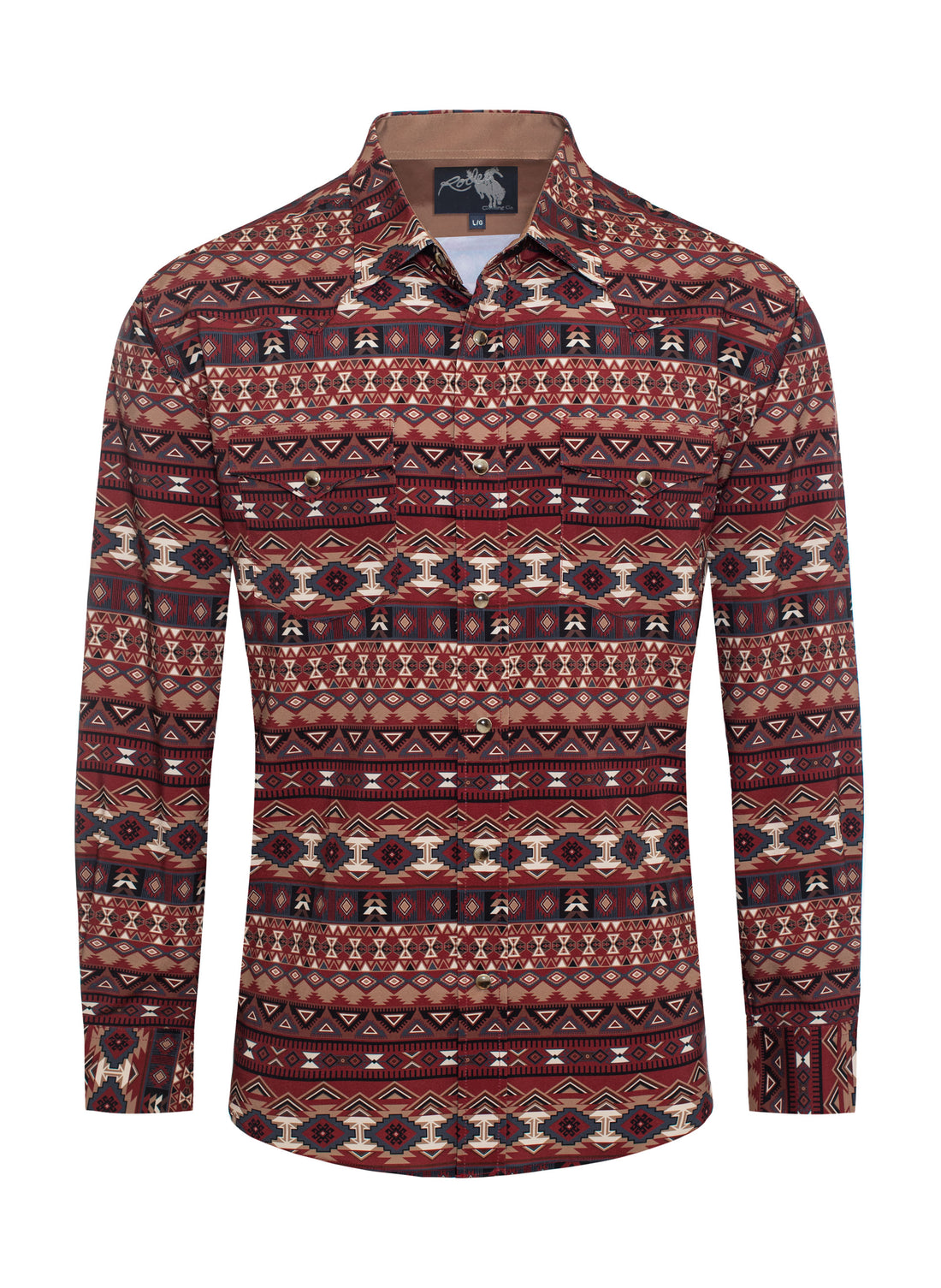 Men's Western Pearl Snap Aztec Print Shirt-MPS110L-124 - Rodeo Clothing wholesale 