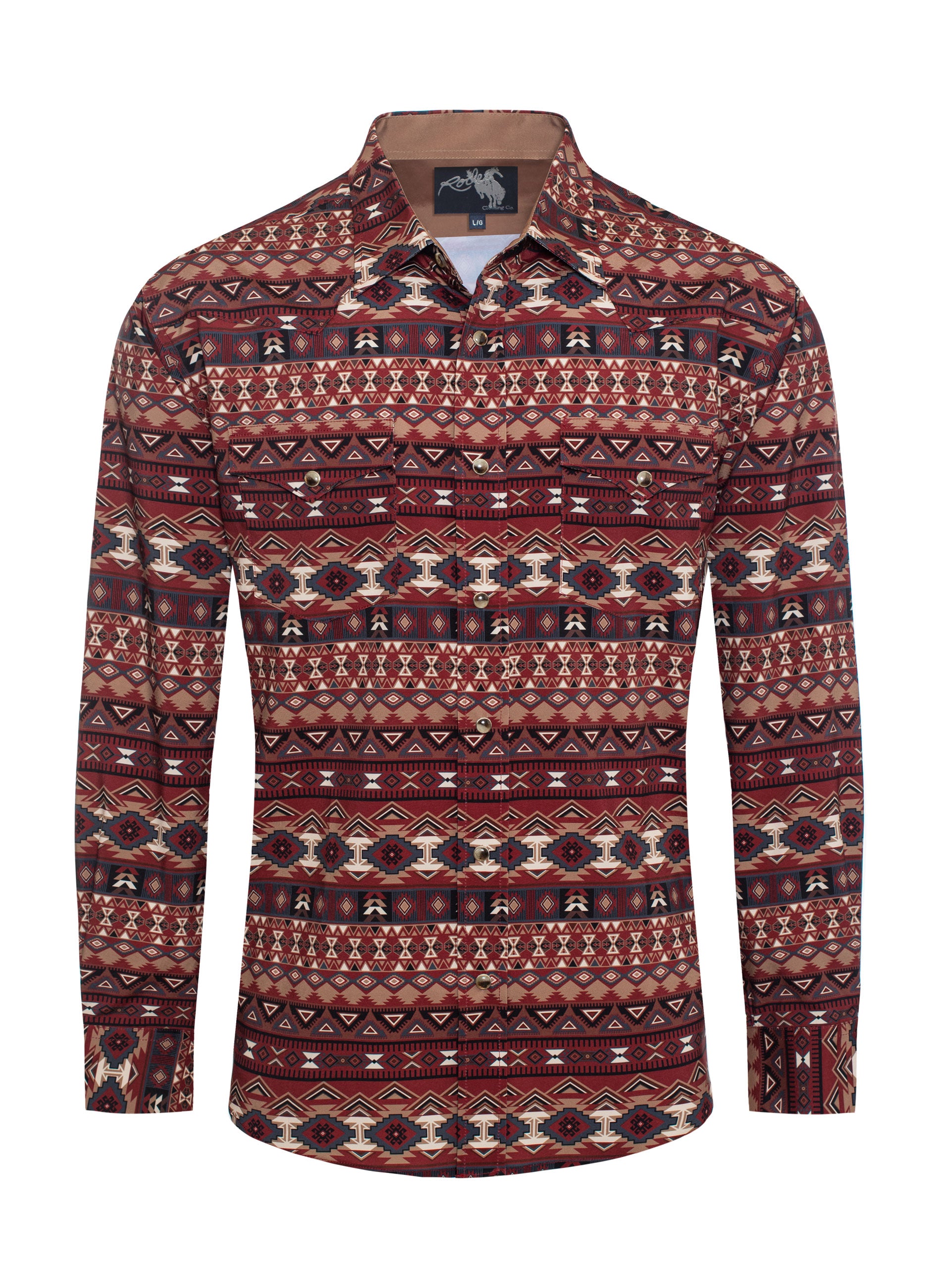 Men's Western Pearl Snap Aztec Print Shirt-MPS110L-124 - Rodeo Clothing wholesale 