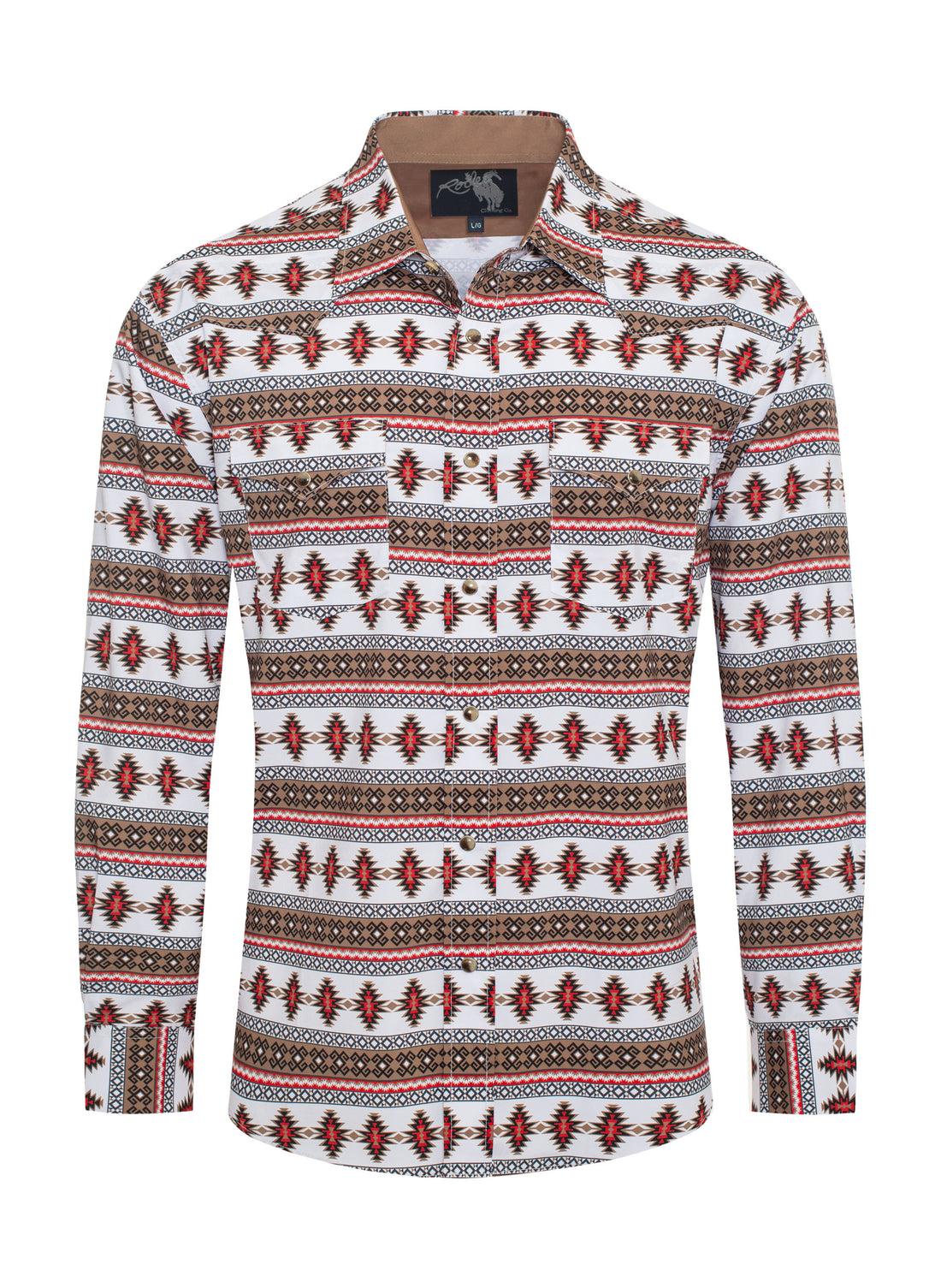 Men's Western Pearl Snap Aztec Print Shirt-MPS110L-125 - Rodeo Clothing wholesale 