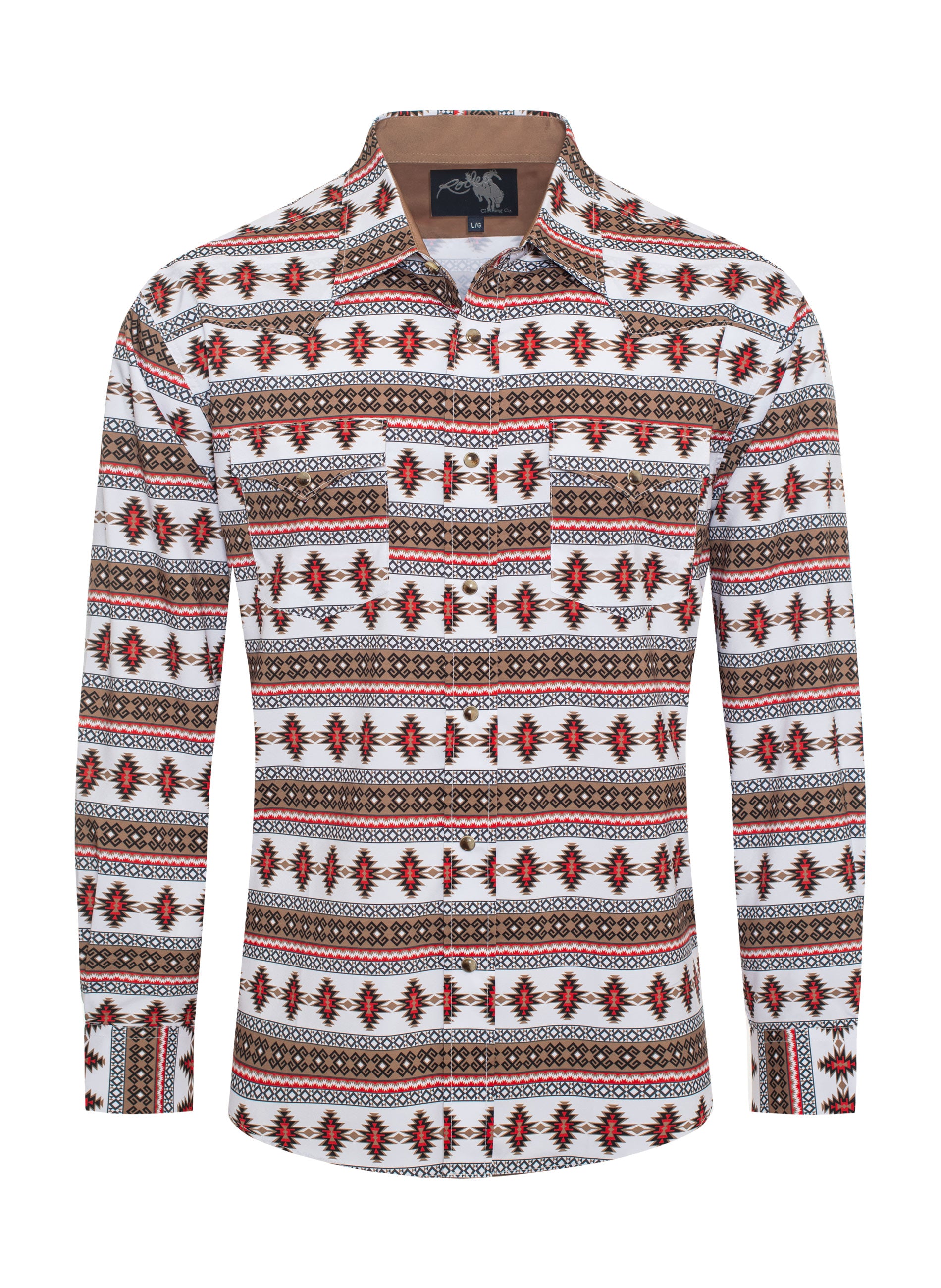 Men's Western Pearl Snap Aztec Print Shirt-MPS110L-125 - Rodeo Clothing wholesale 