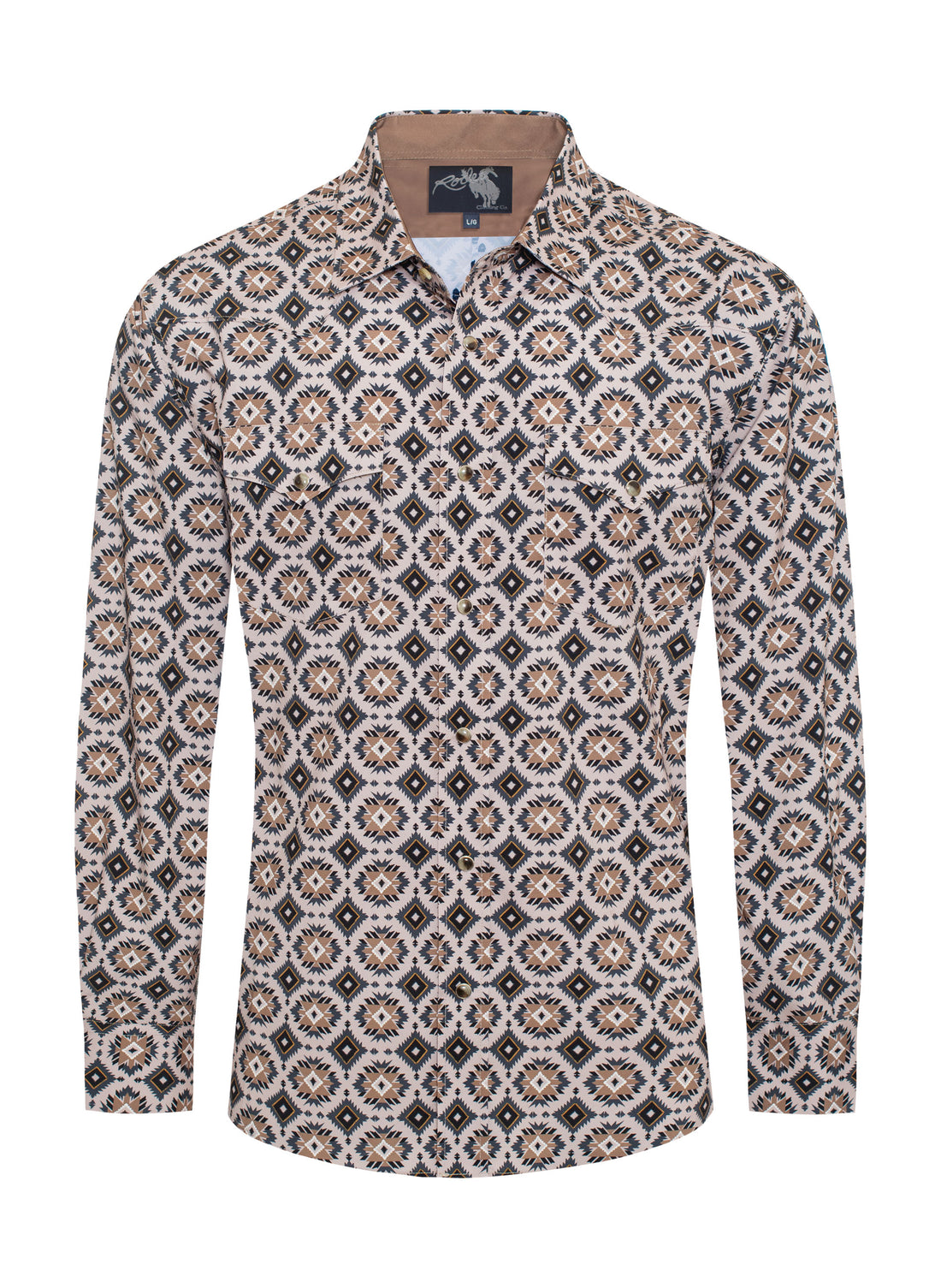 Men's Western Pearl Snap Aztec Print Shirt-MPS110L-120 - Rodeo Clothing wholesale 
