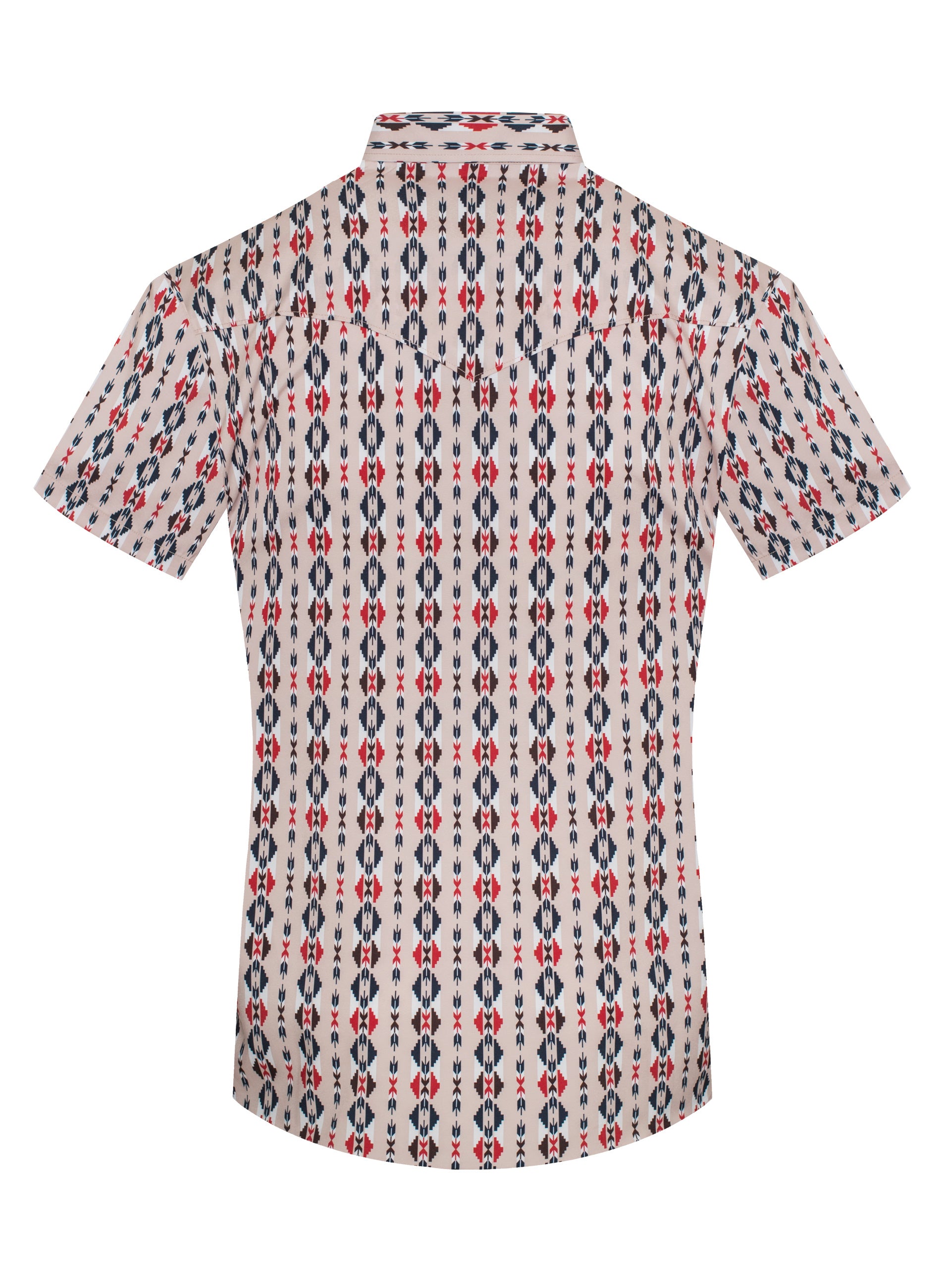 Men's Western Pearl Snap Aztec Print Shirt-MPS110S-1051