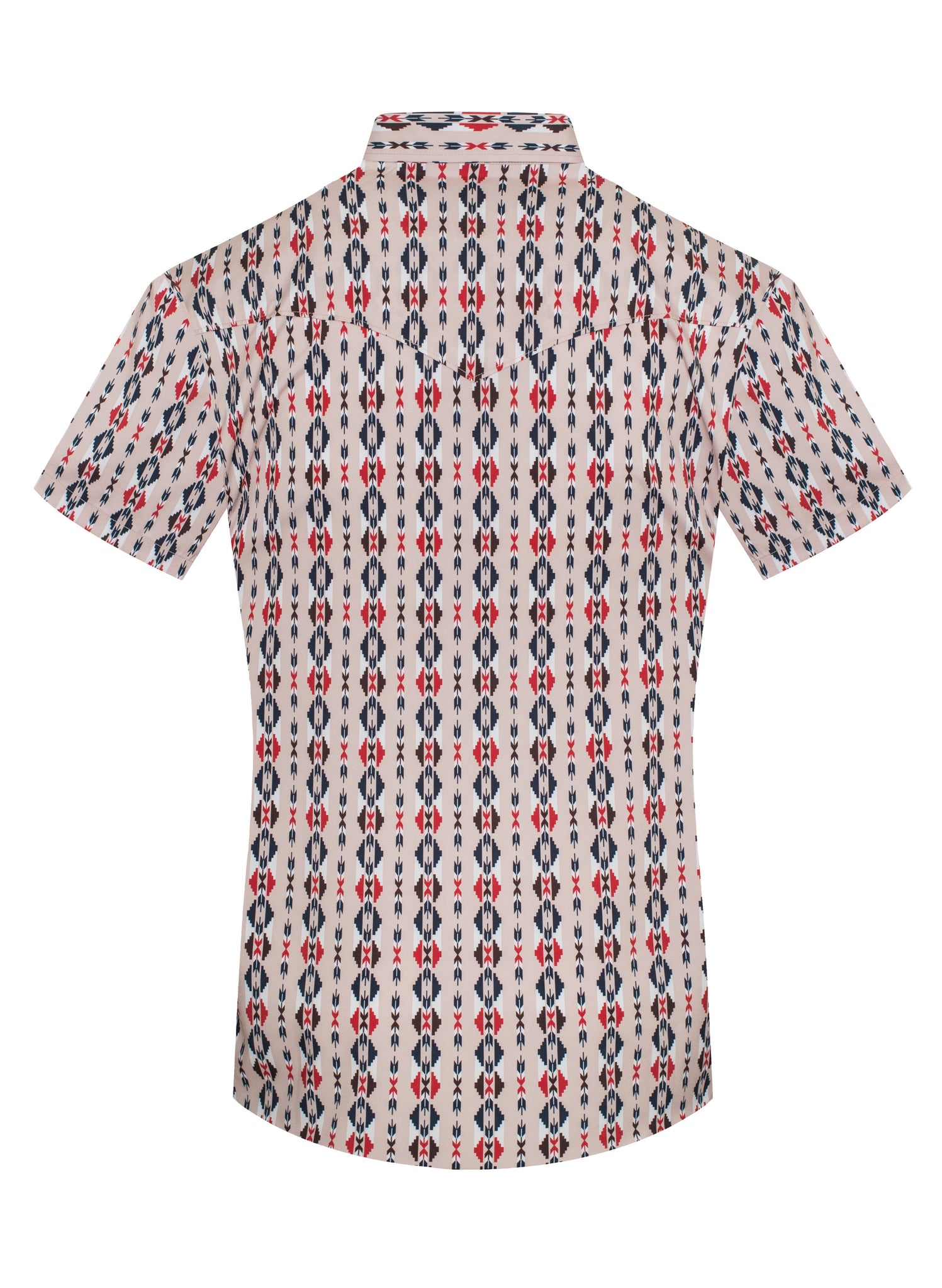 Men's Western Pearl Snap Aztec Print Shirt-MPS110S-1051