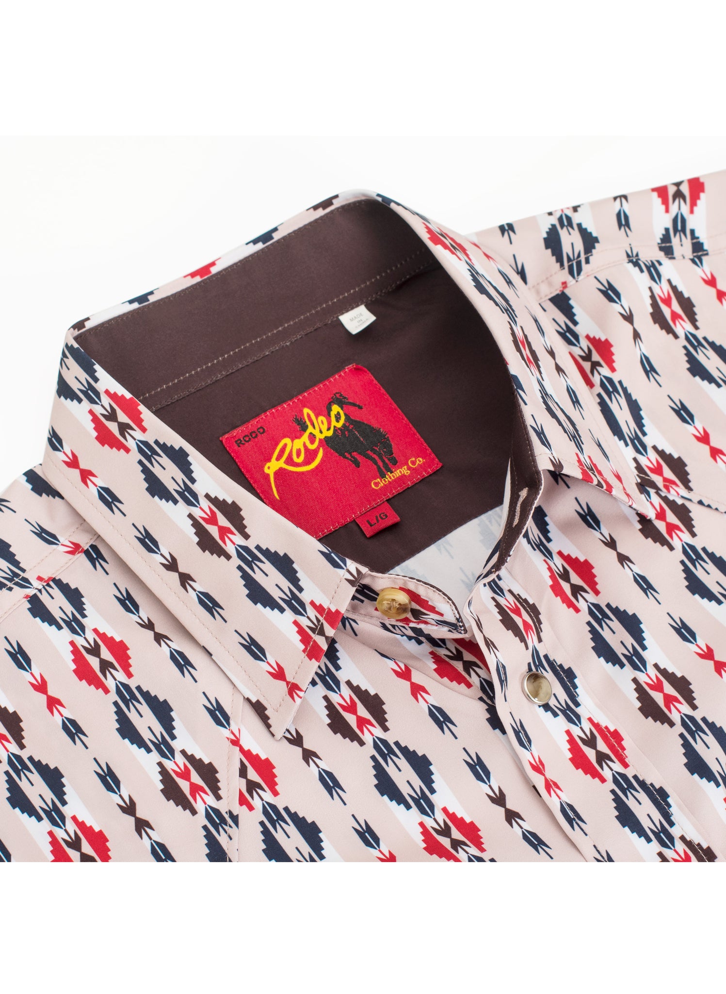 Men's Western Pearl Snap Aztec Print Shirt-MPS110S-1051