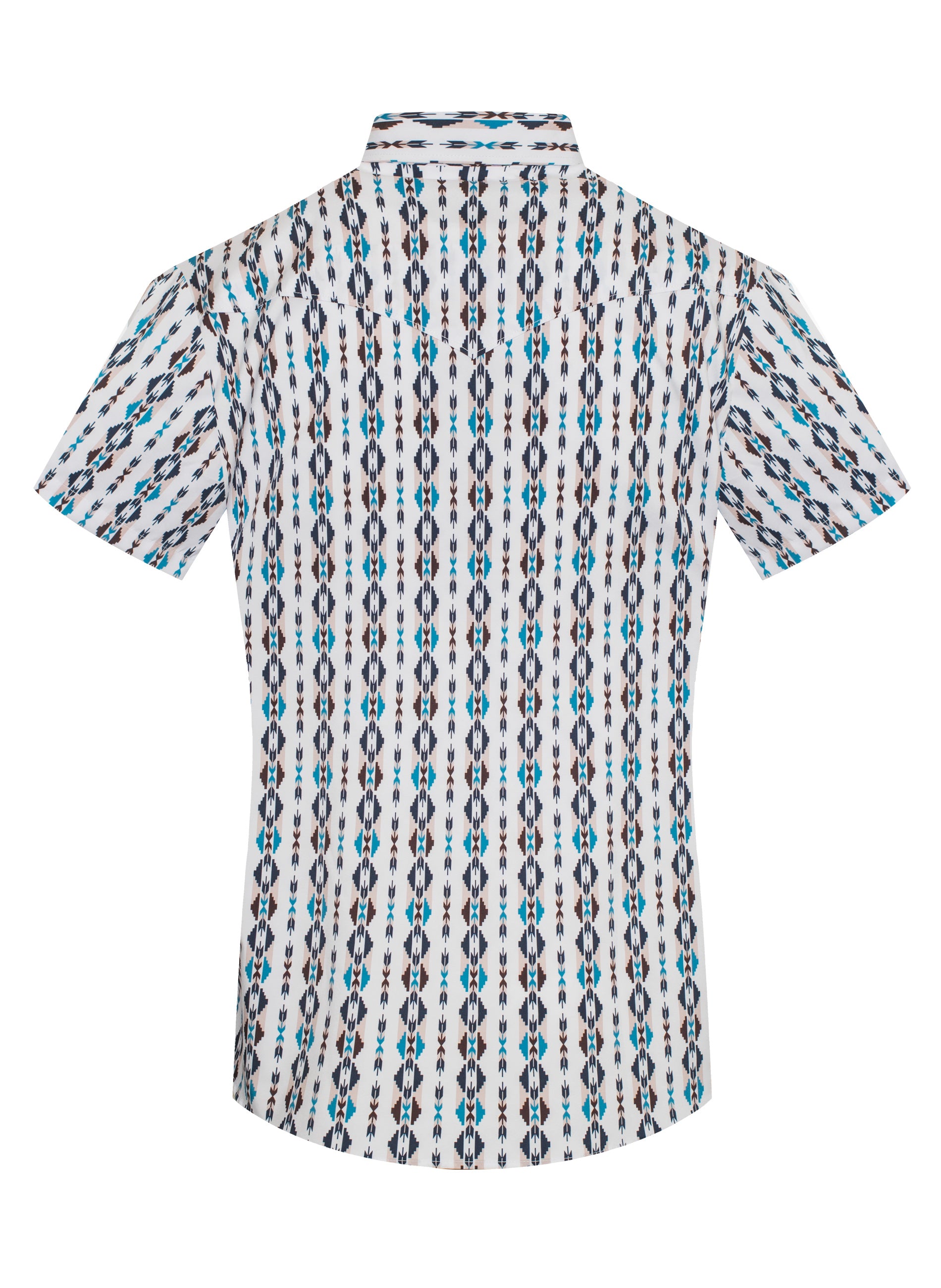 Men's Western Pearl Snap Aztec Print Shirt-MPS110S-1052