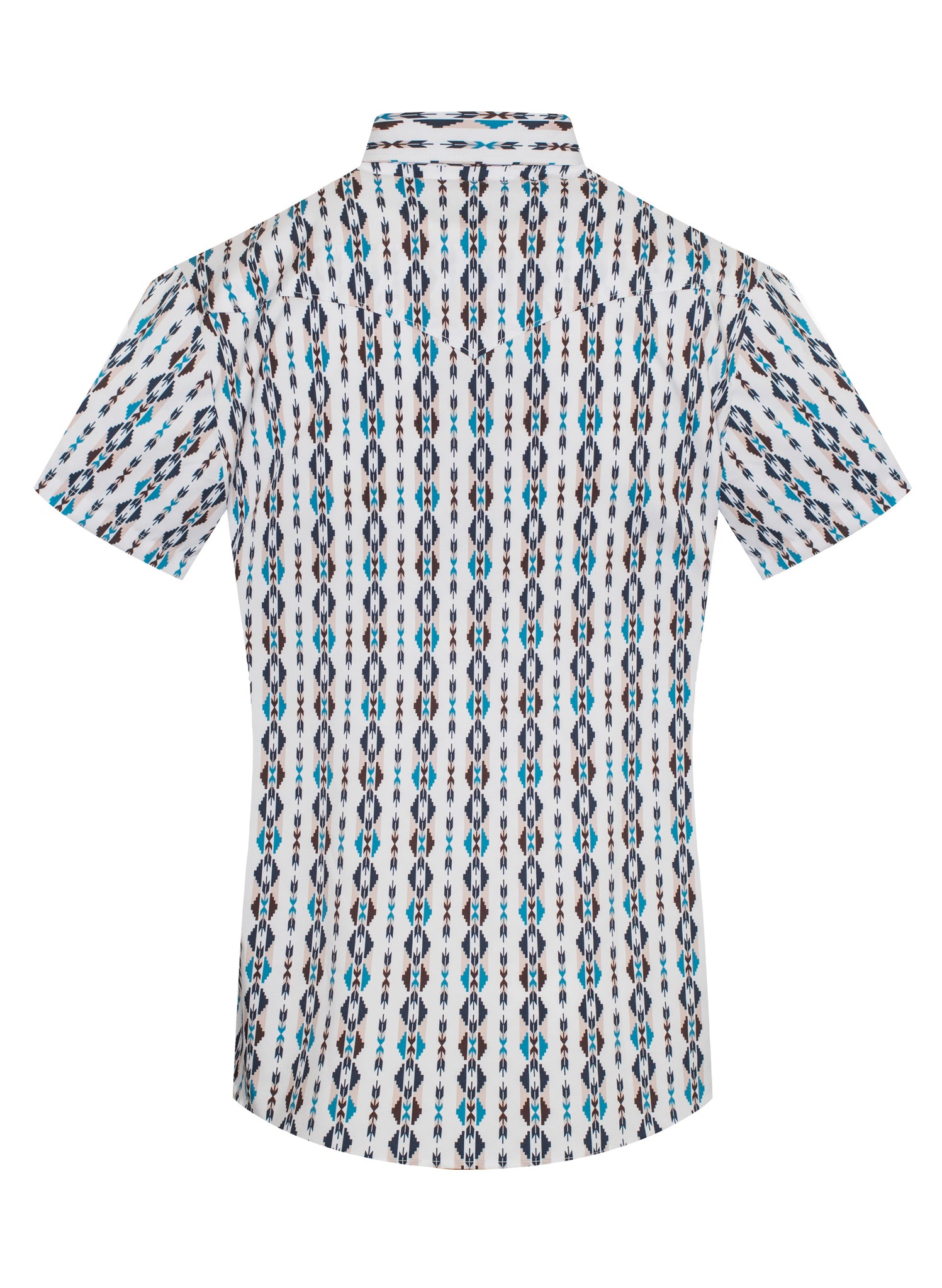Men's Western Pearl Snap Aztec Print Shirt-MPS110S-1052