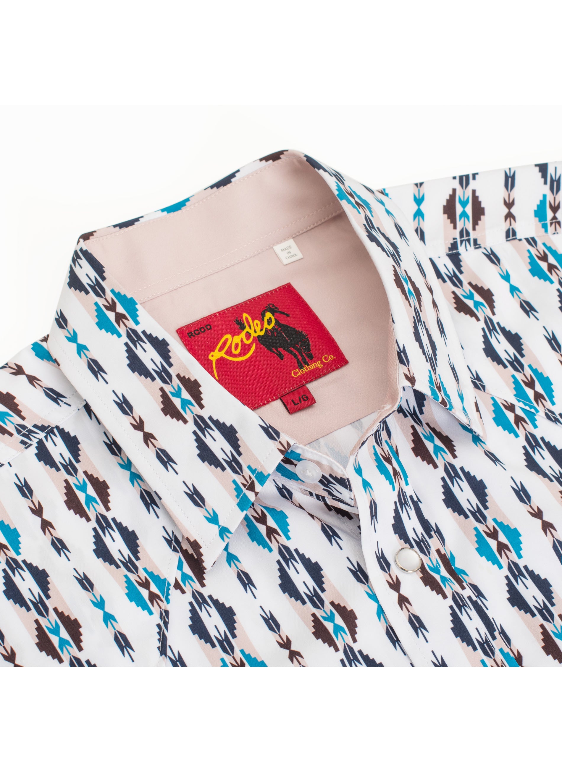 Men's Western Pearl Snap Aztec Print Shirt-MPS110S-1052