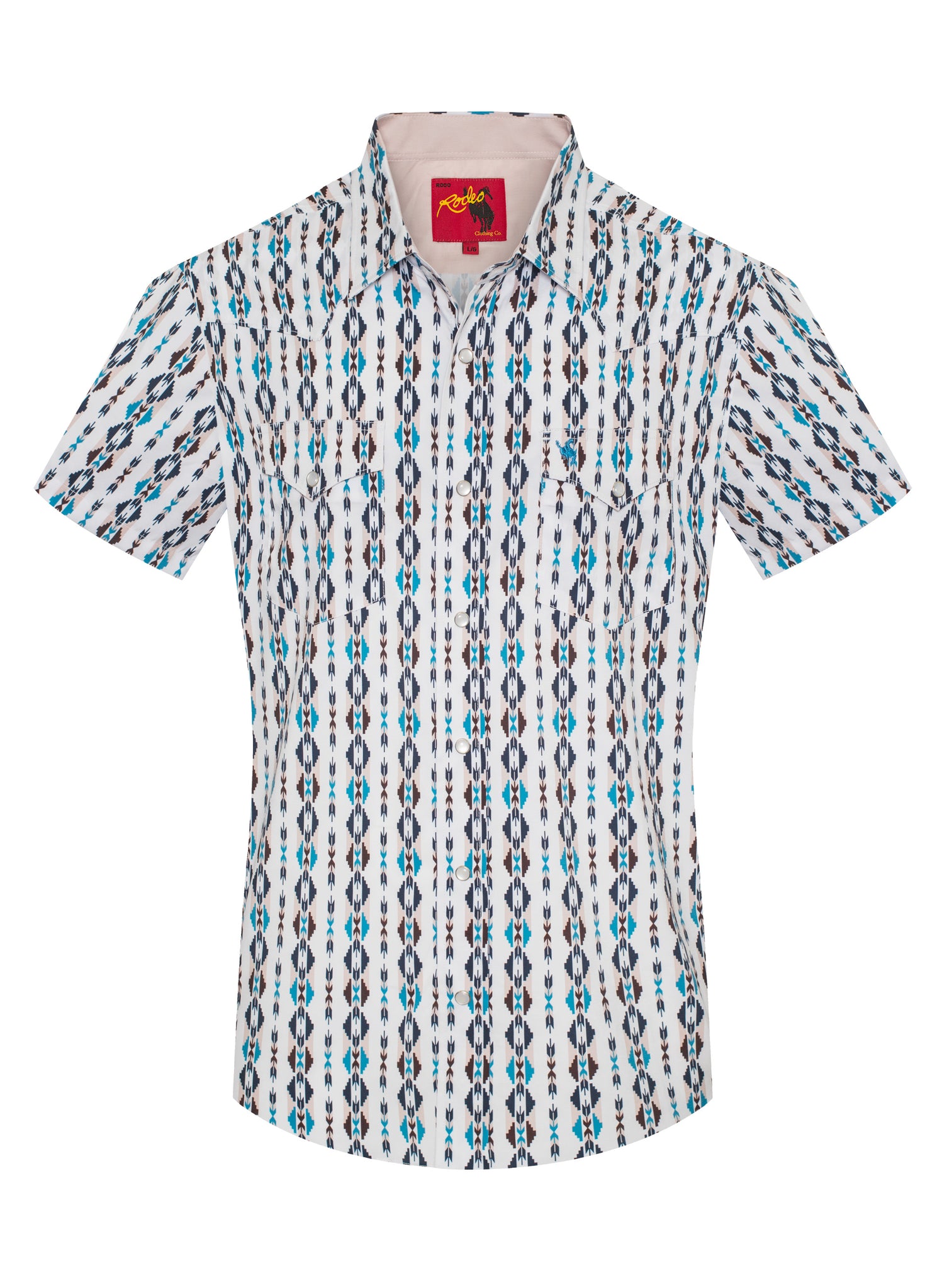 Men's Western Pearl Snap Aztec Print Shirt-MPS110S-1052