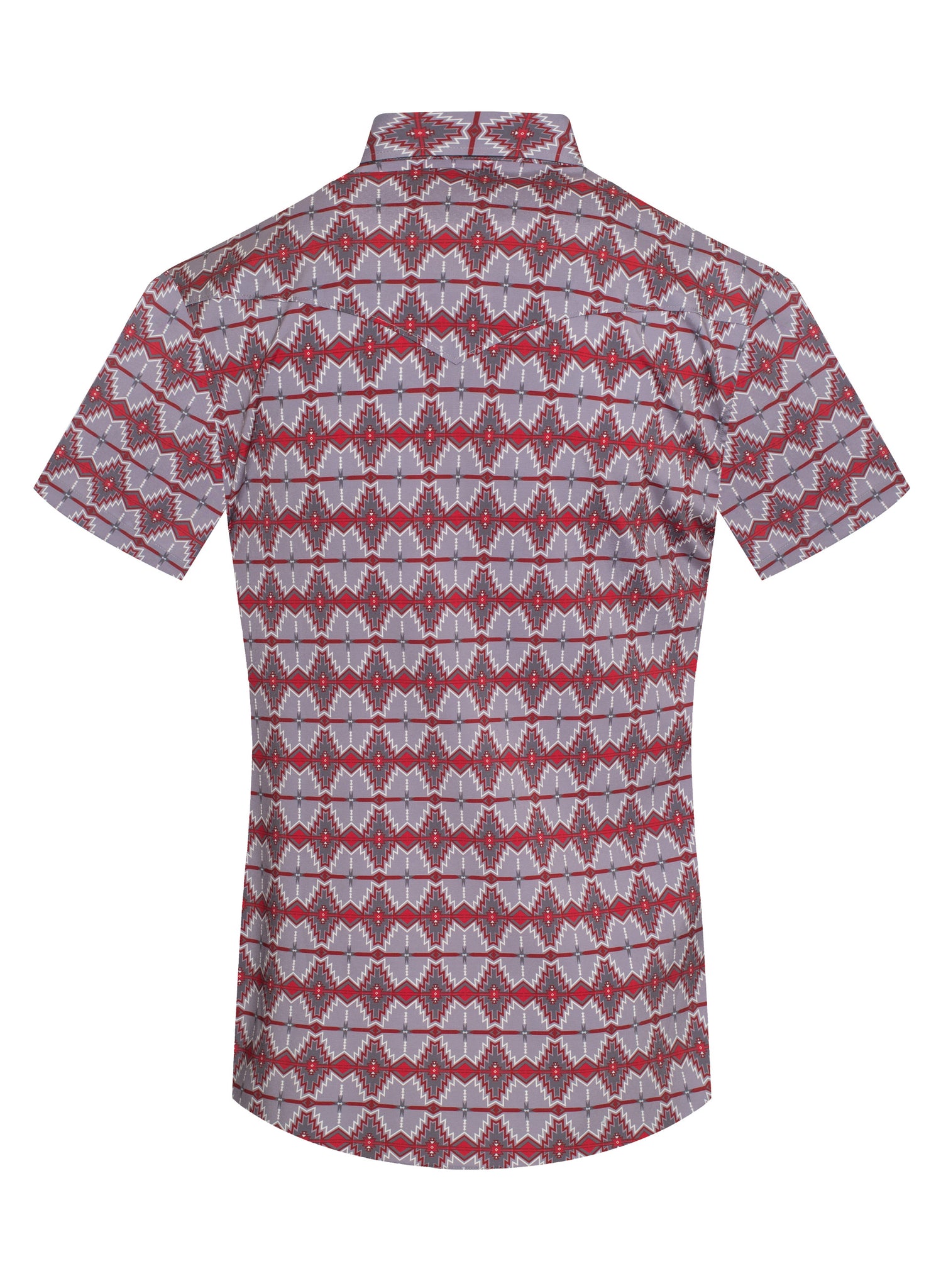 Men's Western Pearl Snap Aztec Print Shirt-MPS110S-1053
