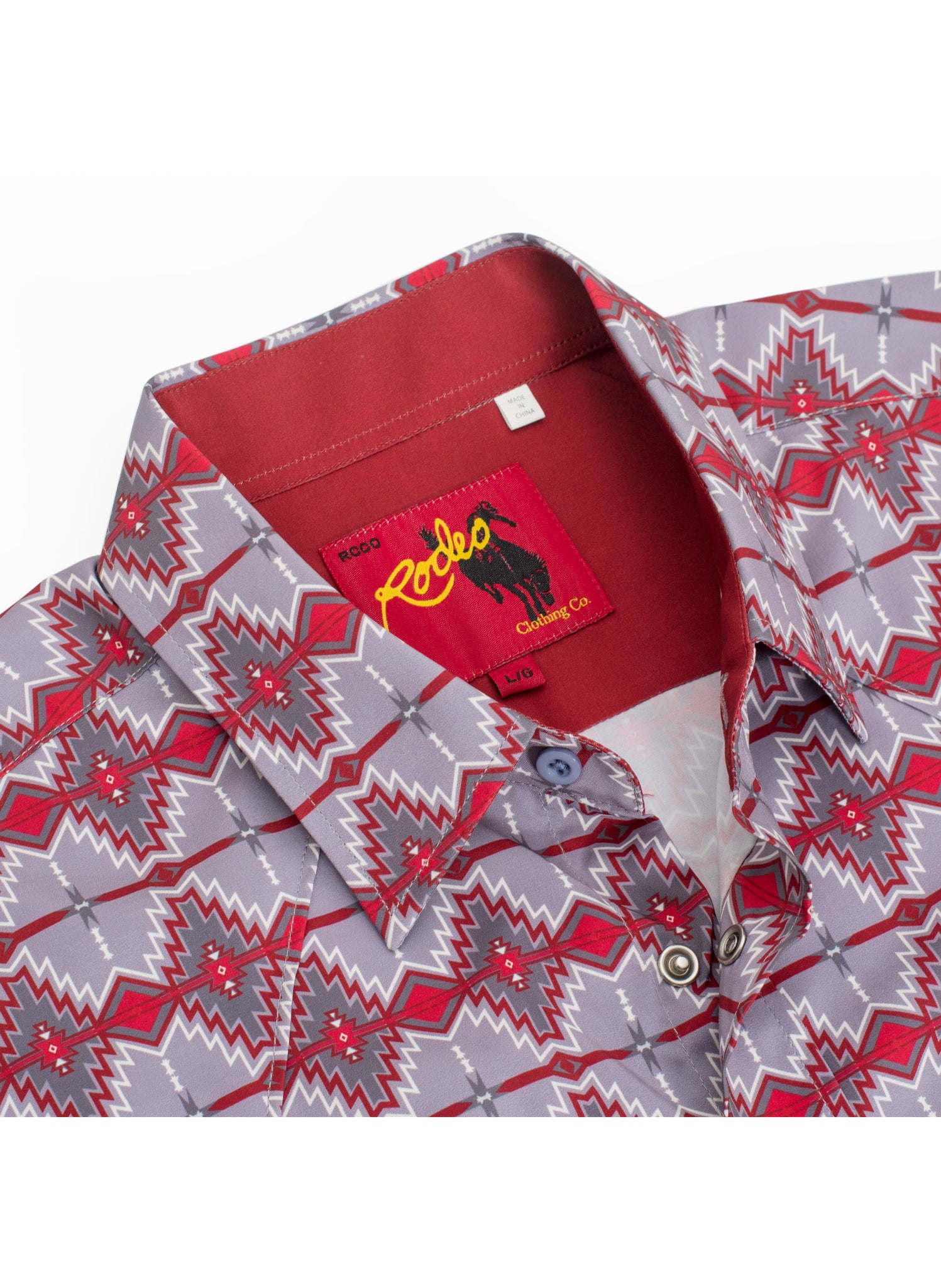 Men's Western Pearl Snap Aztec Print Shirt-MPS110S-1053