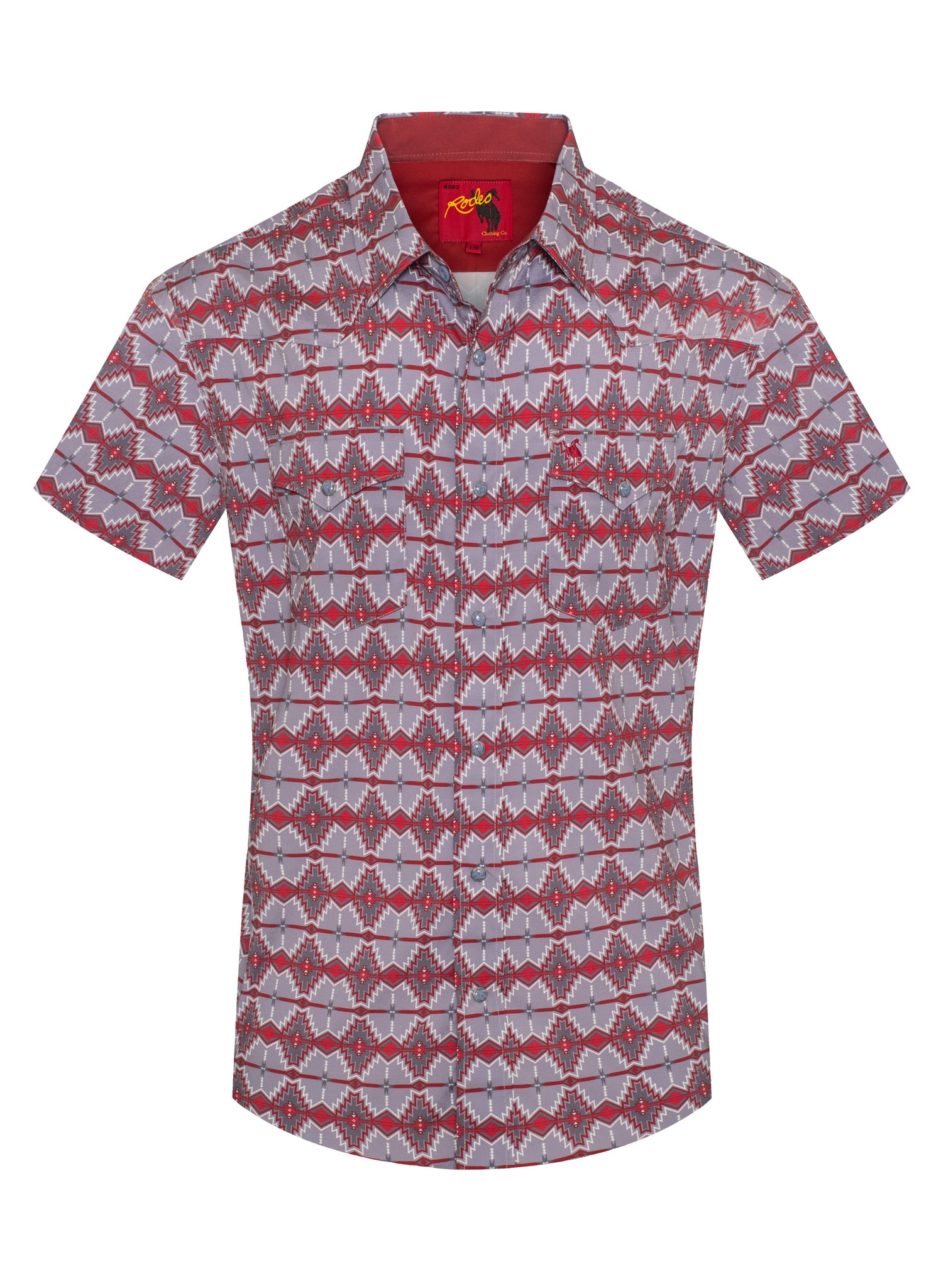 Men's Western Pearl Snap Aztec Print Shirt-MPS110S-1053
