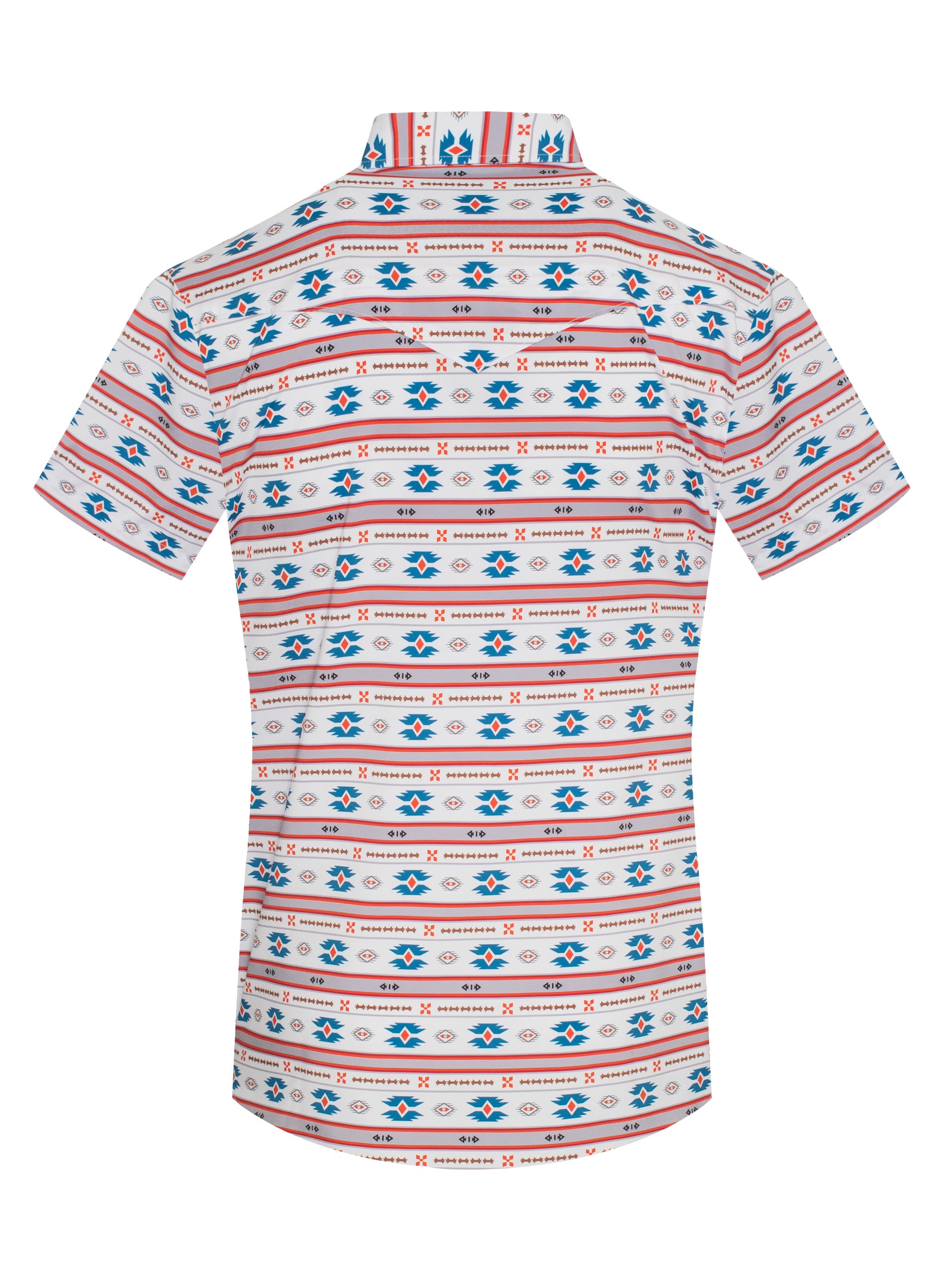 Men's Western Pearl Snap Aztec Print Shirt-MPS110S-1054