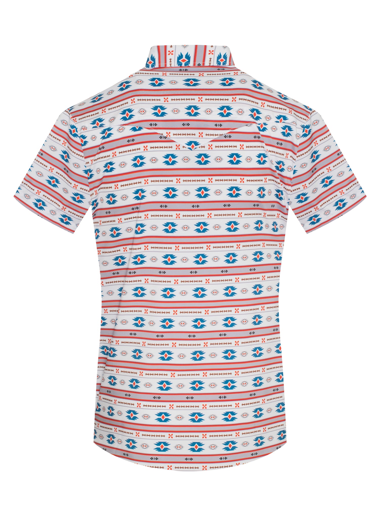 Men's Western Pearl Snap Aztec Print Shirt-MPS110S-1054