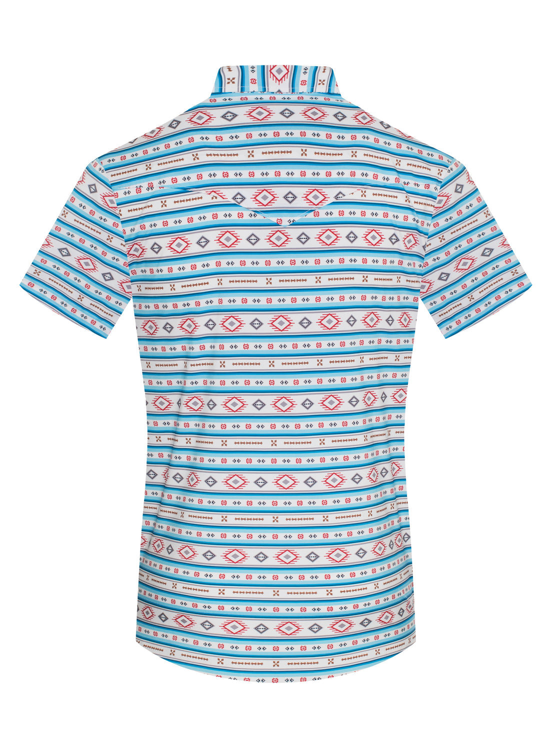 Men's Western Pearl Snap Aztec Print Shirt-MPS110S-1055