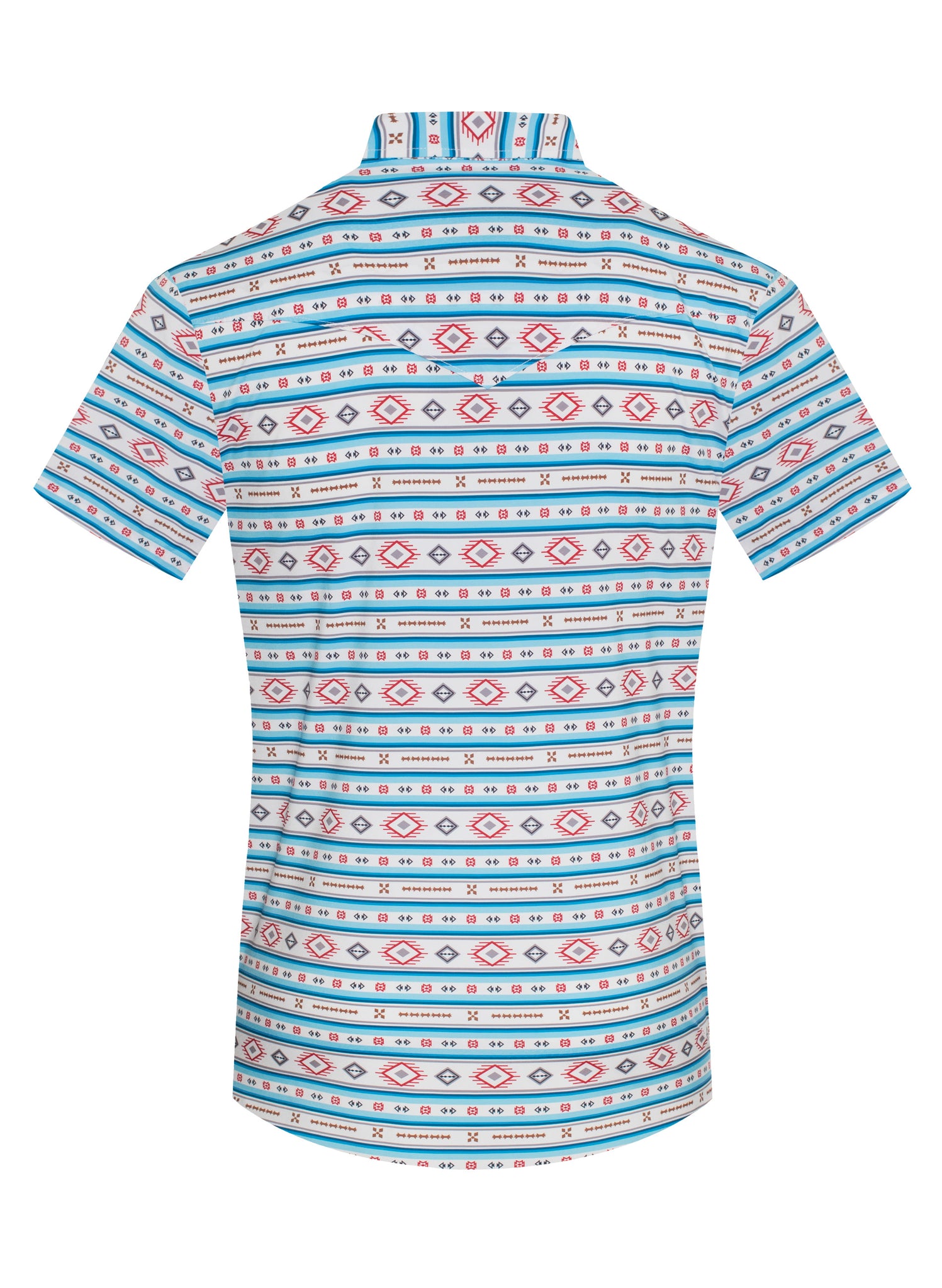 Men's Western Pearl Snap Aztec Print Shirt-MPS110S-1055