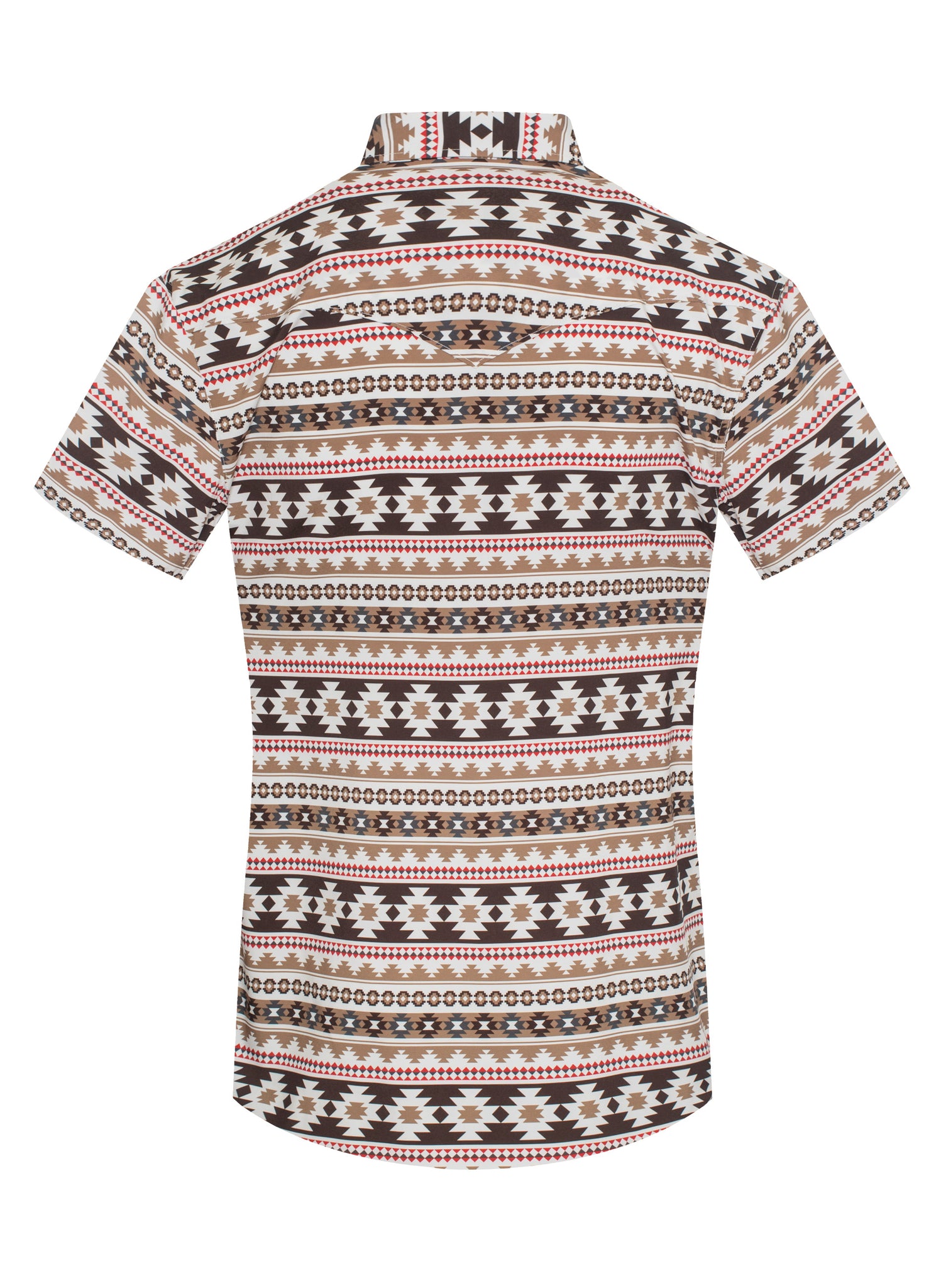 Men's Western Pearl Snap Aztec Print Shirt-MPS110S-1056