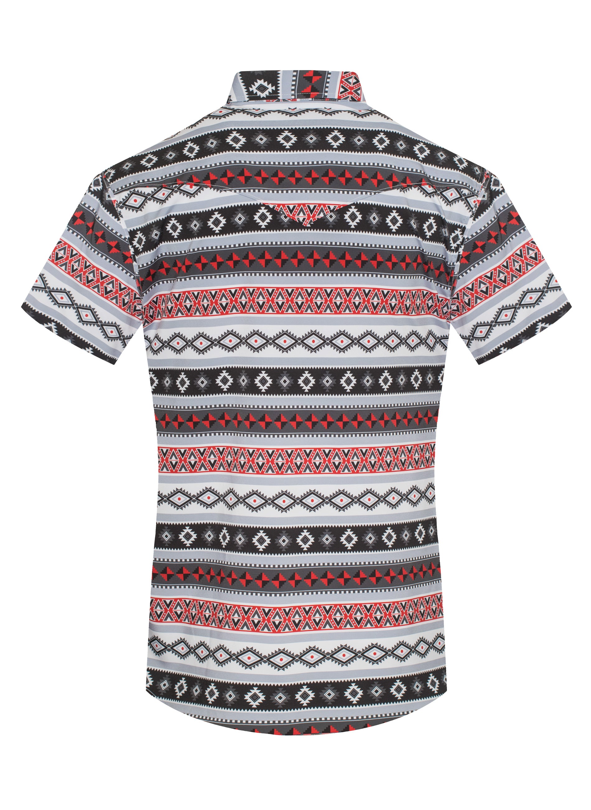 Men's Western Pearl Snap Aztec Print Shirt-MPS110S-1057