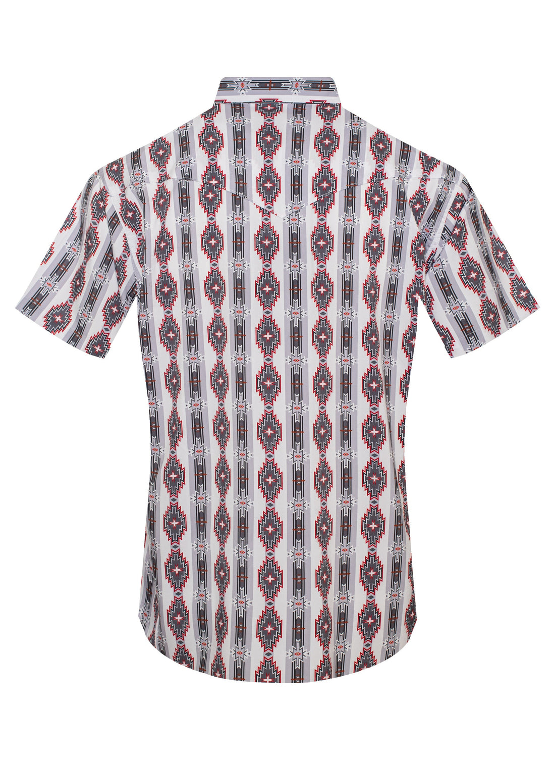 Men's Western Pearl Snap Aztec Print Shirt-MPS110S-1058