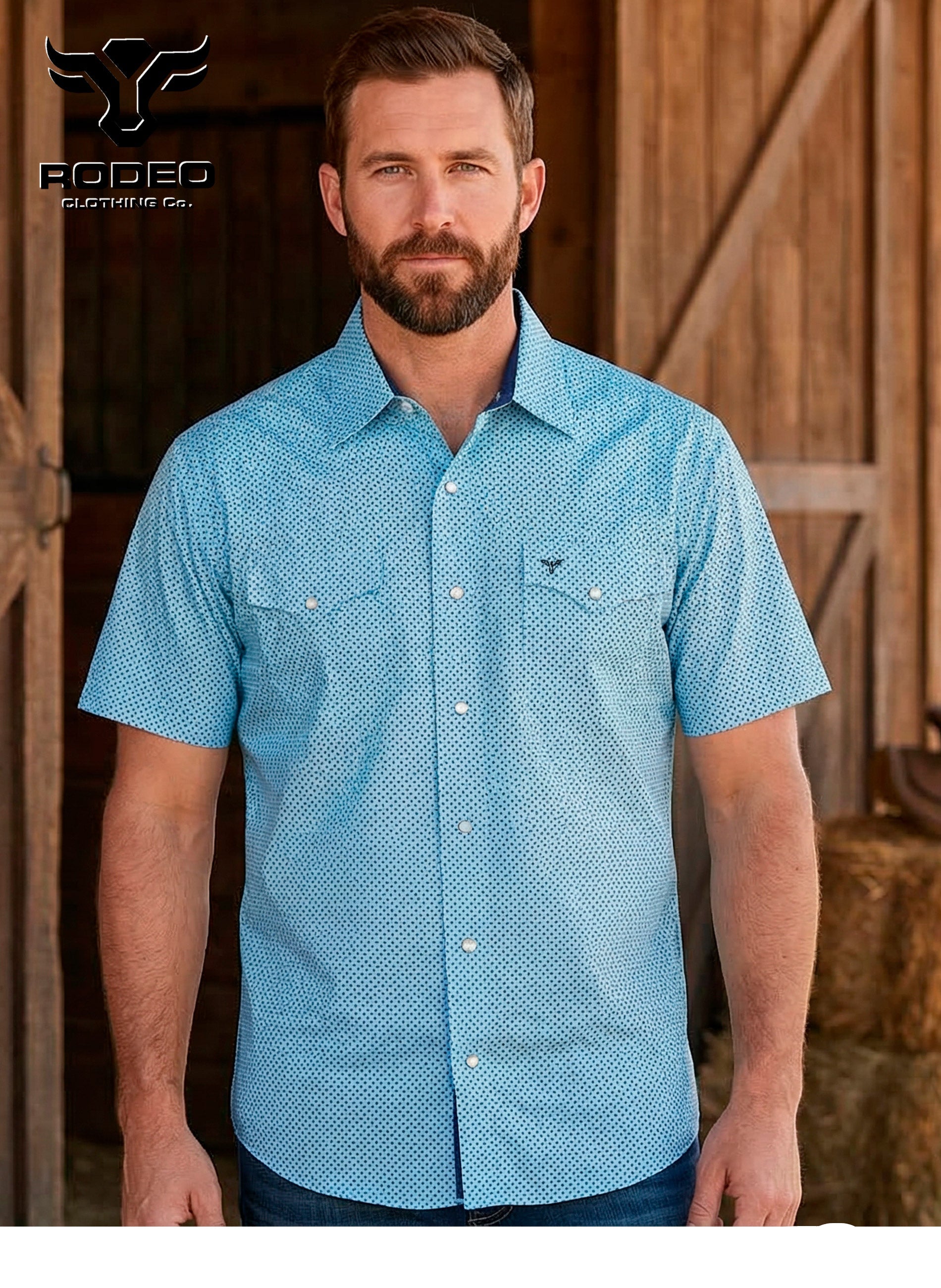 Men's Western Pearl Snap Aztec Print Shirt-MPS110S-1102