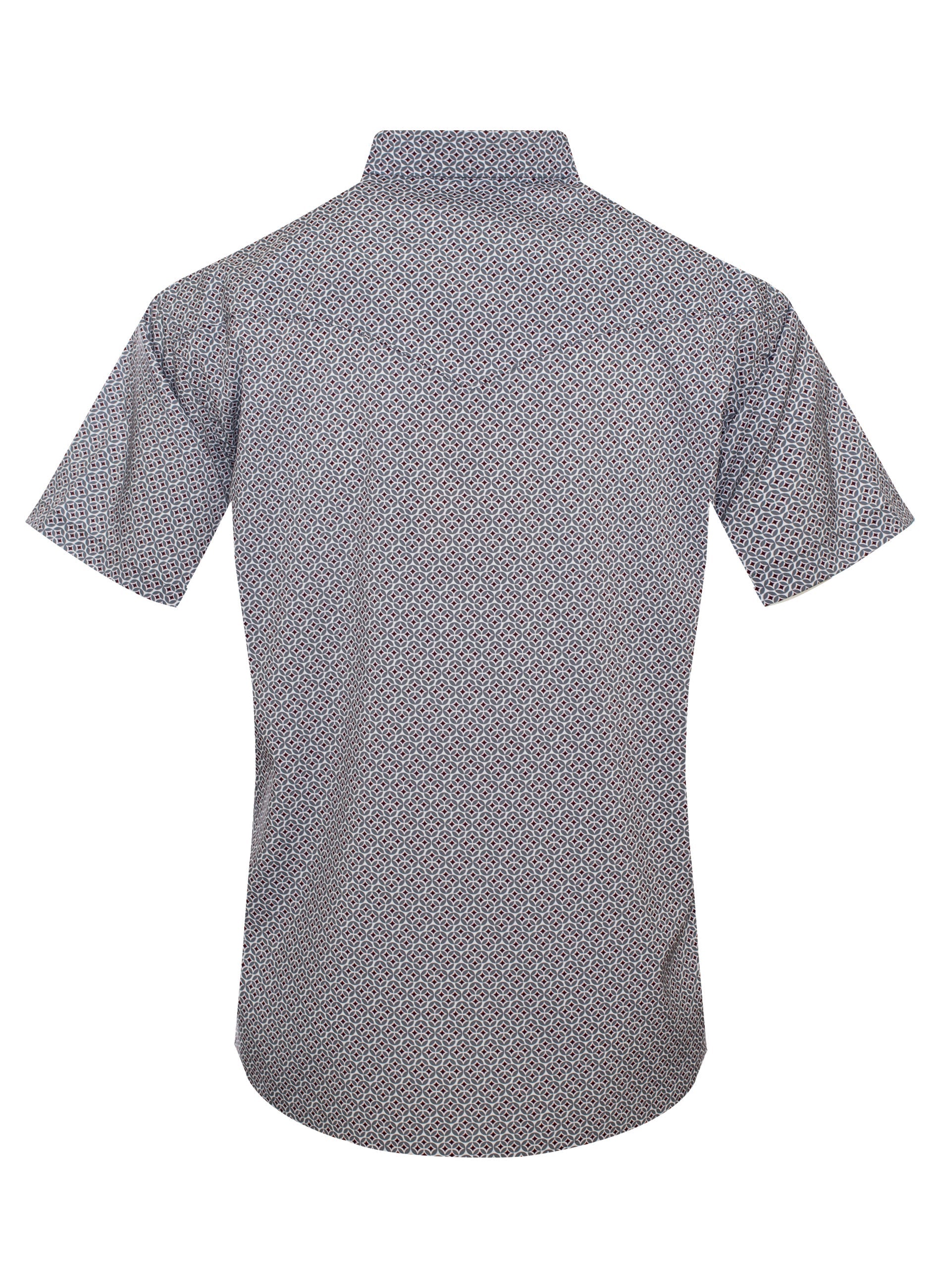 Men's Western Pearl Snap Aztec Print Shirt-MPS110S-1138
