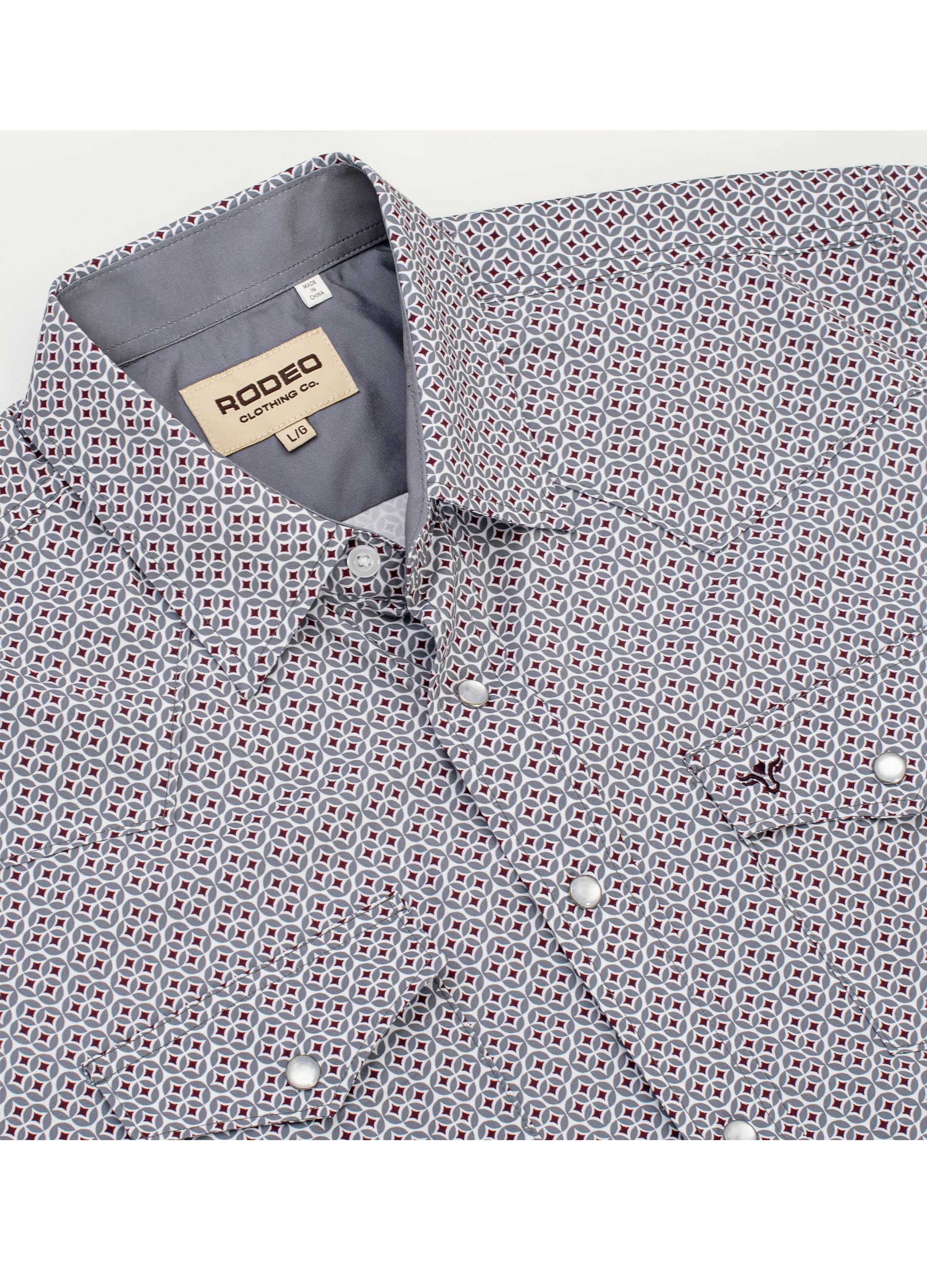 Men's Western Pearl Snap Aztec Print Shirt-MPS110S-1138
