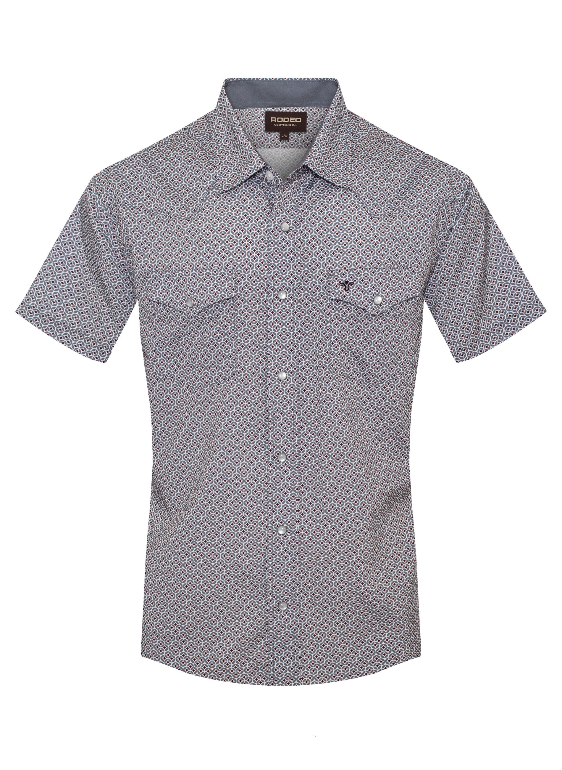 Men's Western Pearl Snap Aztec Print Shirt-MPS110S-1138