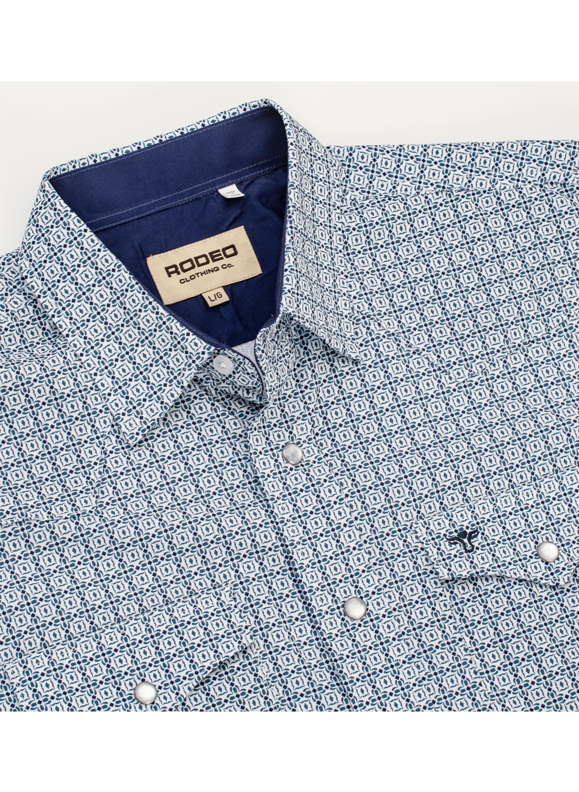 Men's Western Pearl Snap Aztec Print Shirt-MPS110S-1139