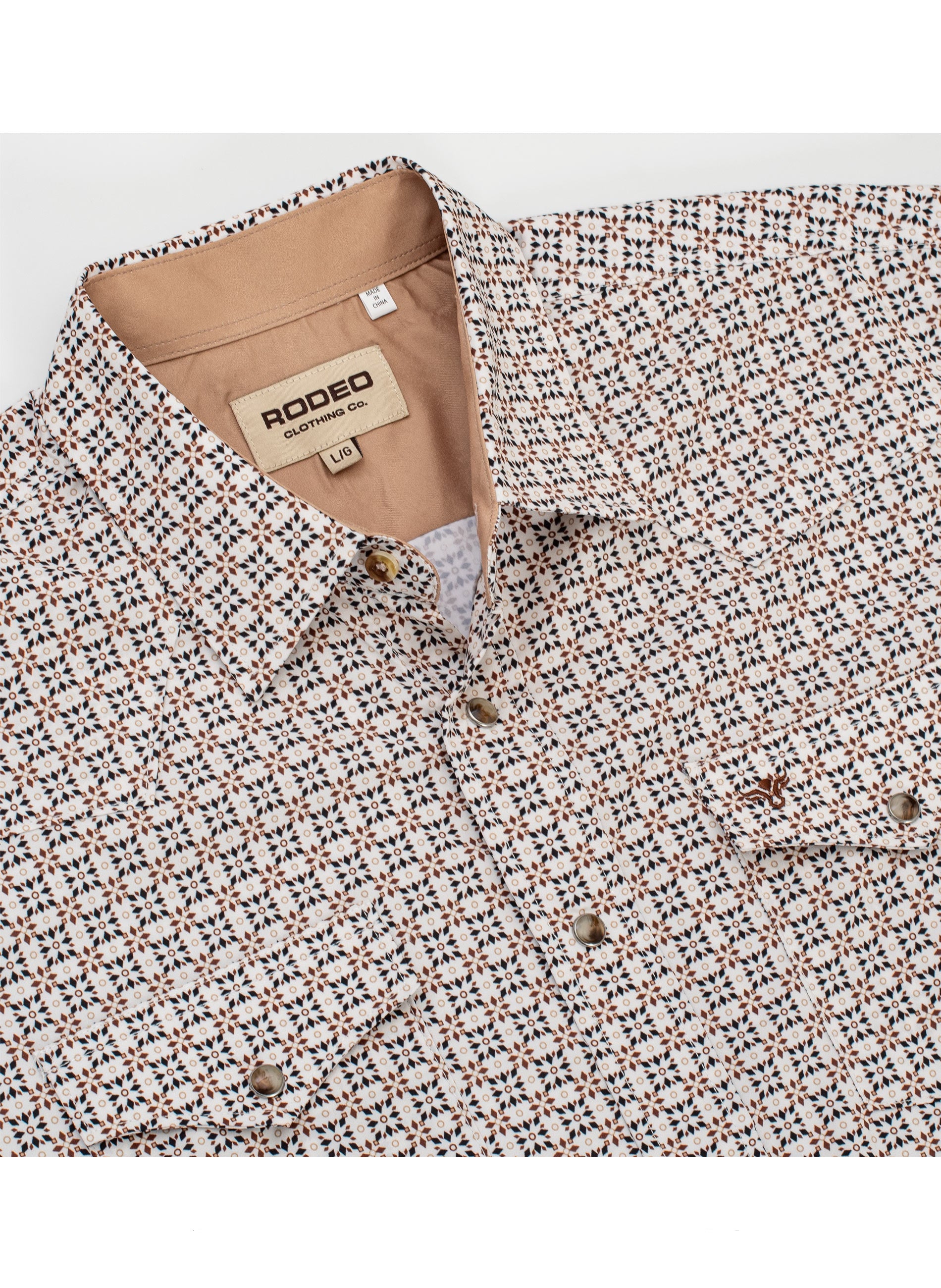 Men's Western Pearl Snap Aztec Print Shirt-MPS110S-1141