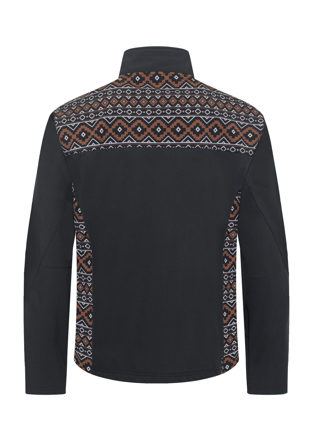 Men's Soft Shell Bonded Jacket With Western Aztec Print-NJ650EMB-AZ-BLK-BROWN - Rodeo Clothing wholesale 