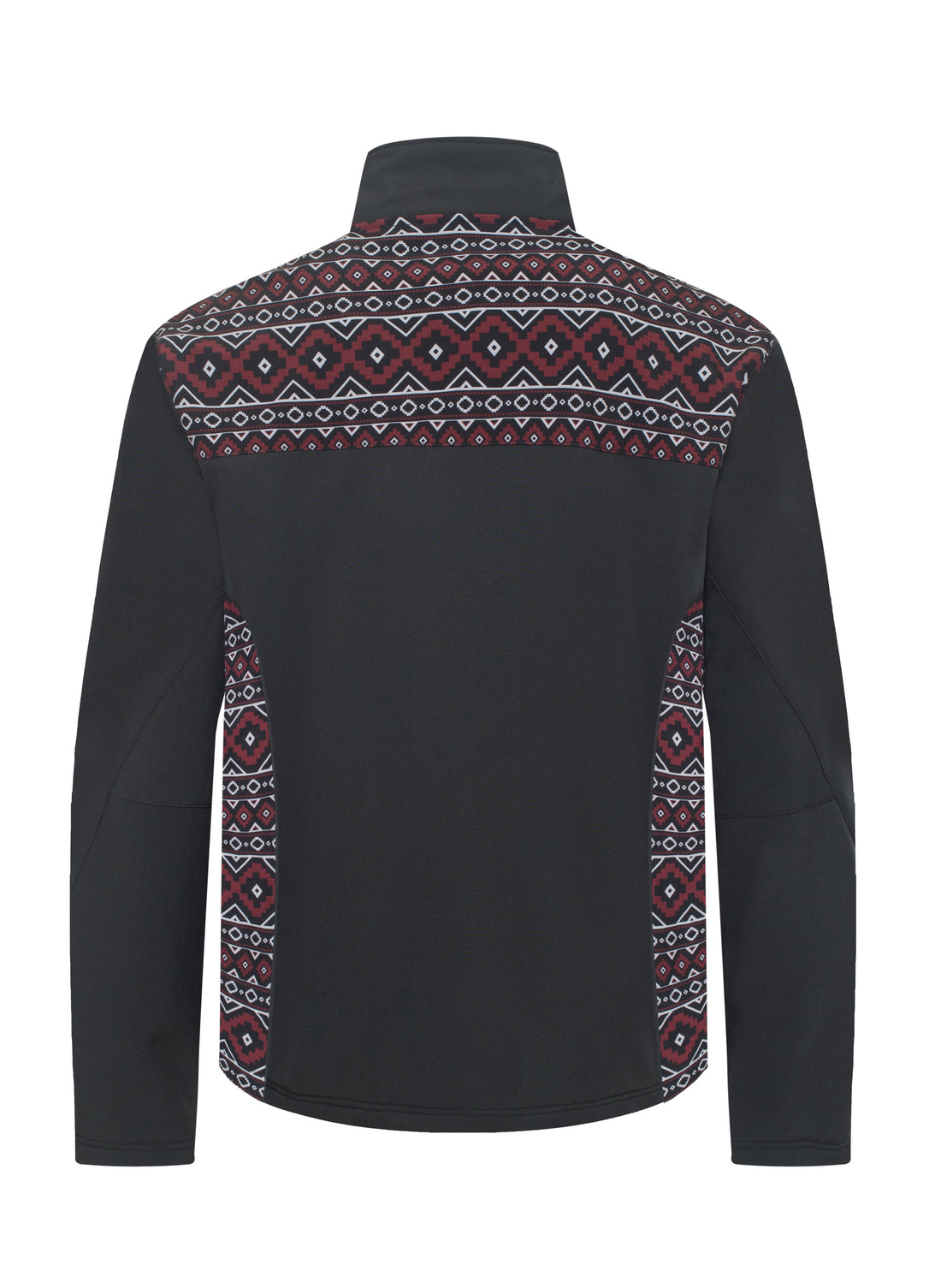 Men's Soft Shell Bonded Jacket With Western Aztec Print-NJ650EMB-AZ-BLK-BURG - Rodeo Clothing wholesale 