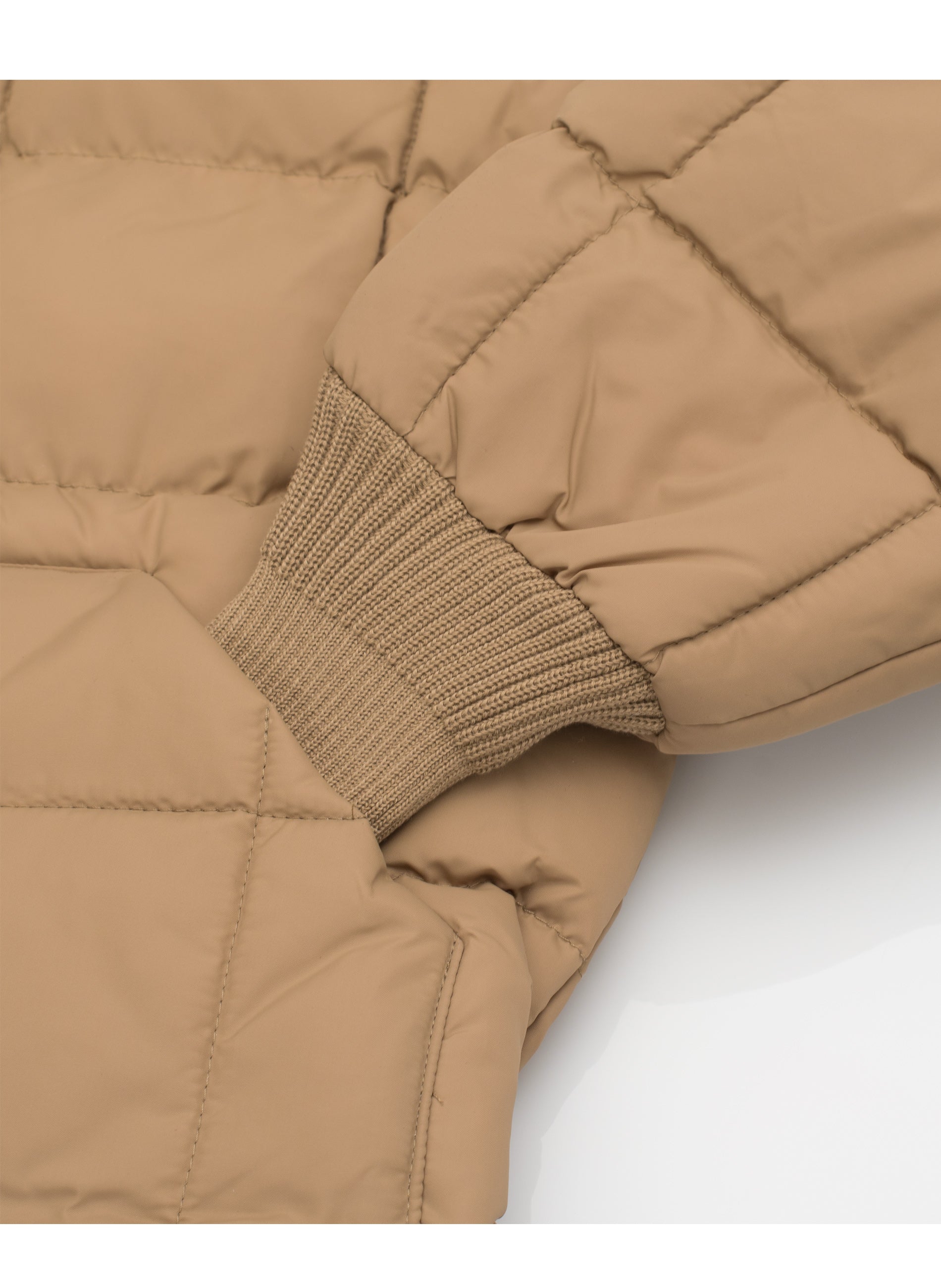 Men's Nylon Quilted Puffer Jacket with Embroidery-NJ629/EMB-Khaki - Rodeo Clothing wholesale 