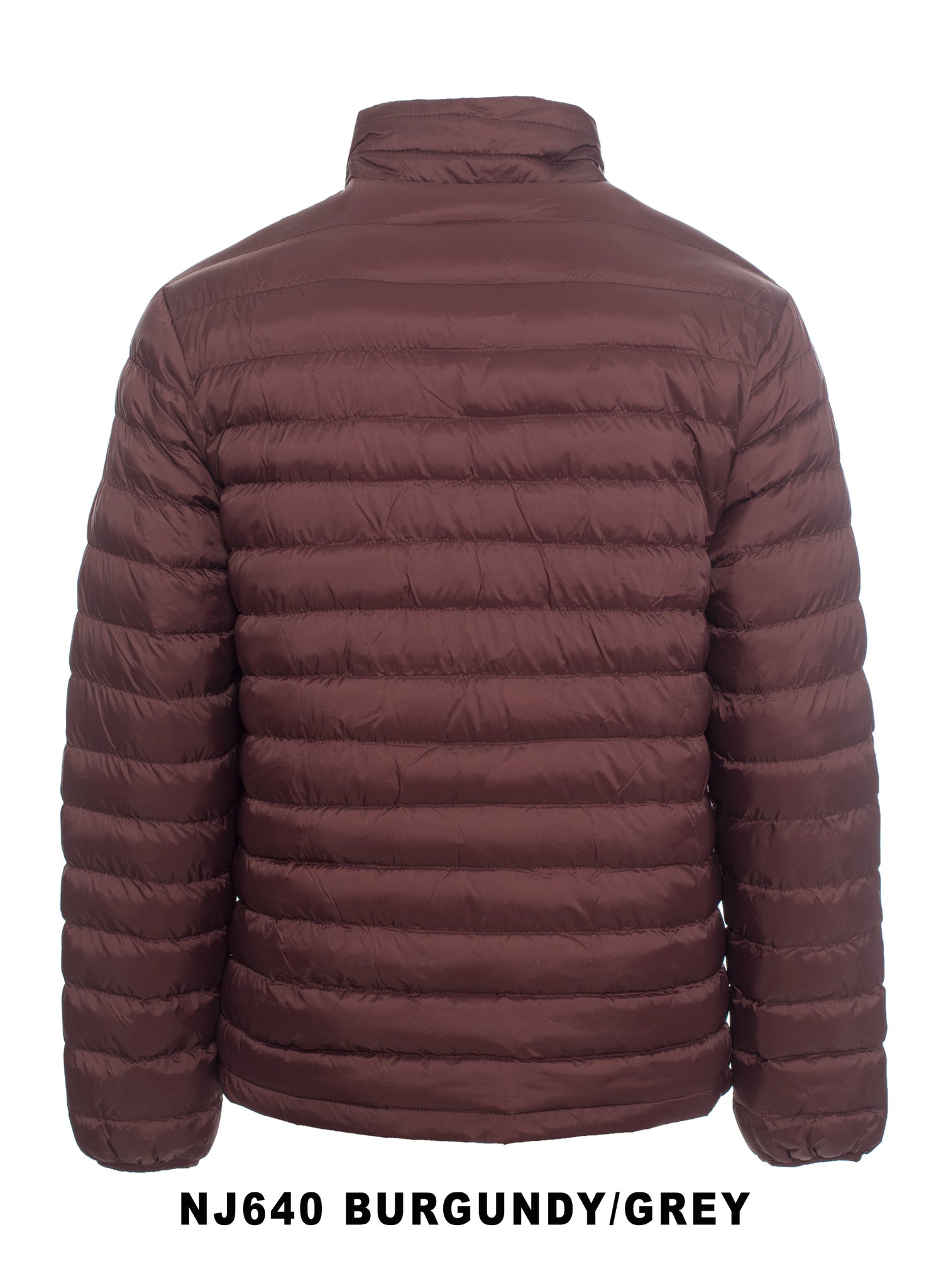 Men's Nylon Quilted Puffer Jacket -NJ640-Burgundy