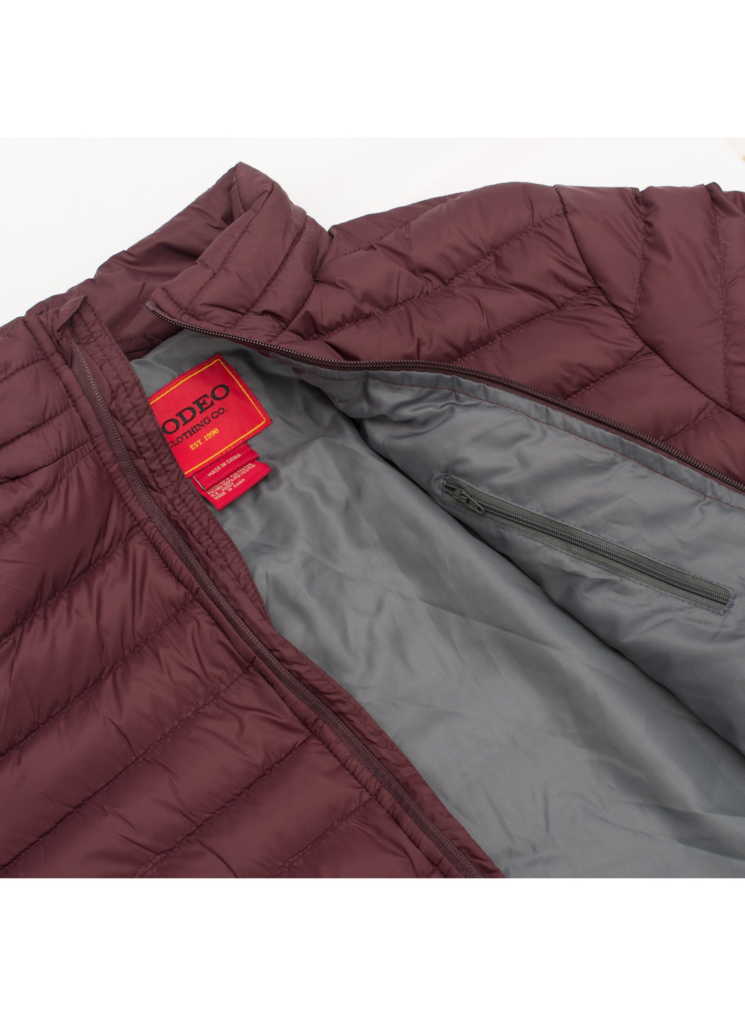 Men's Nylon Quilted Puffer Jacket -NJ640-Burgundy