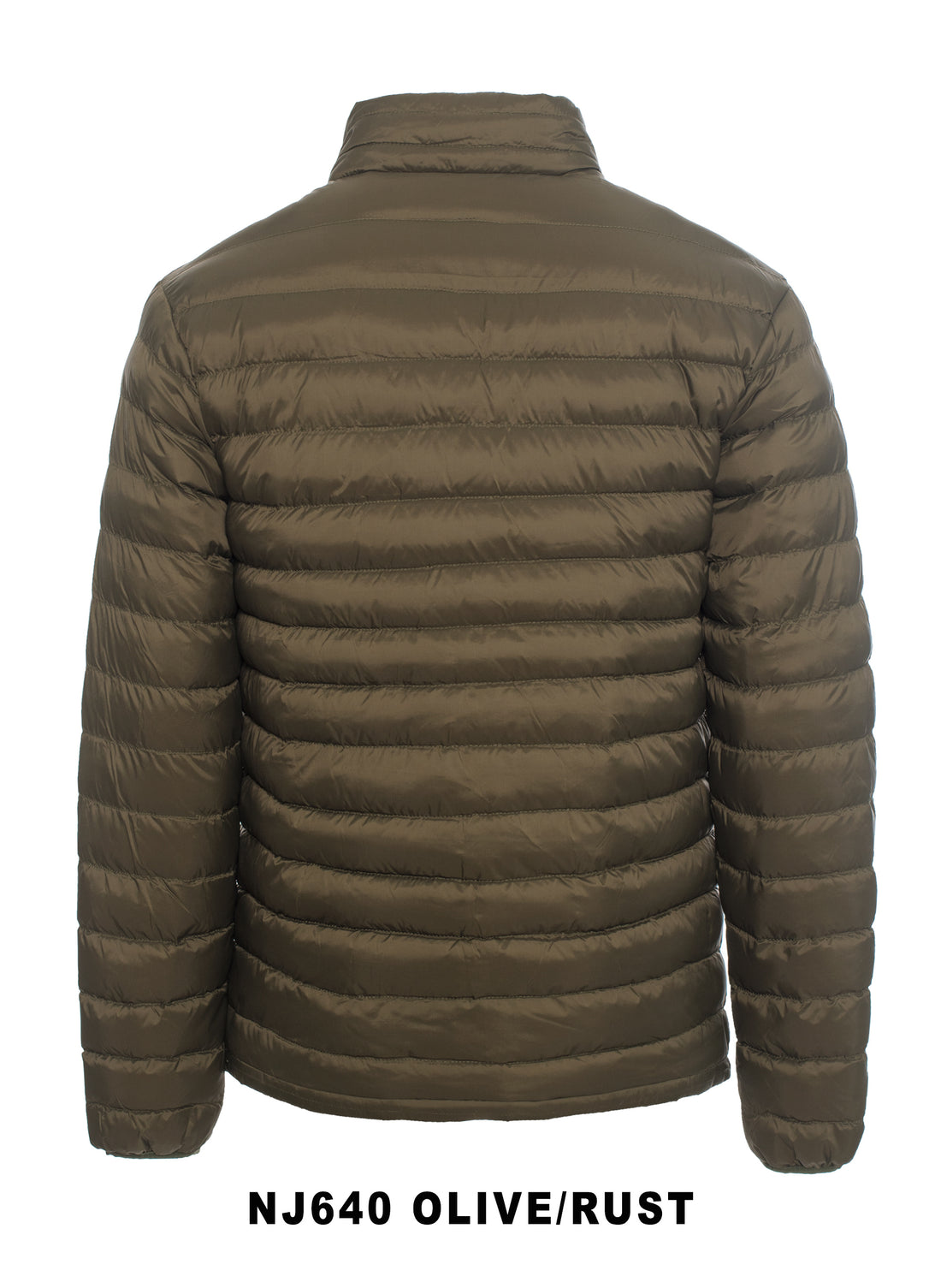 Men's Nylon Quilted Puffer Jacket-NJ640-Olive - Rodeo Clothing wholesale 