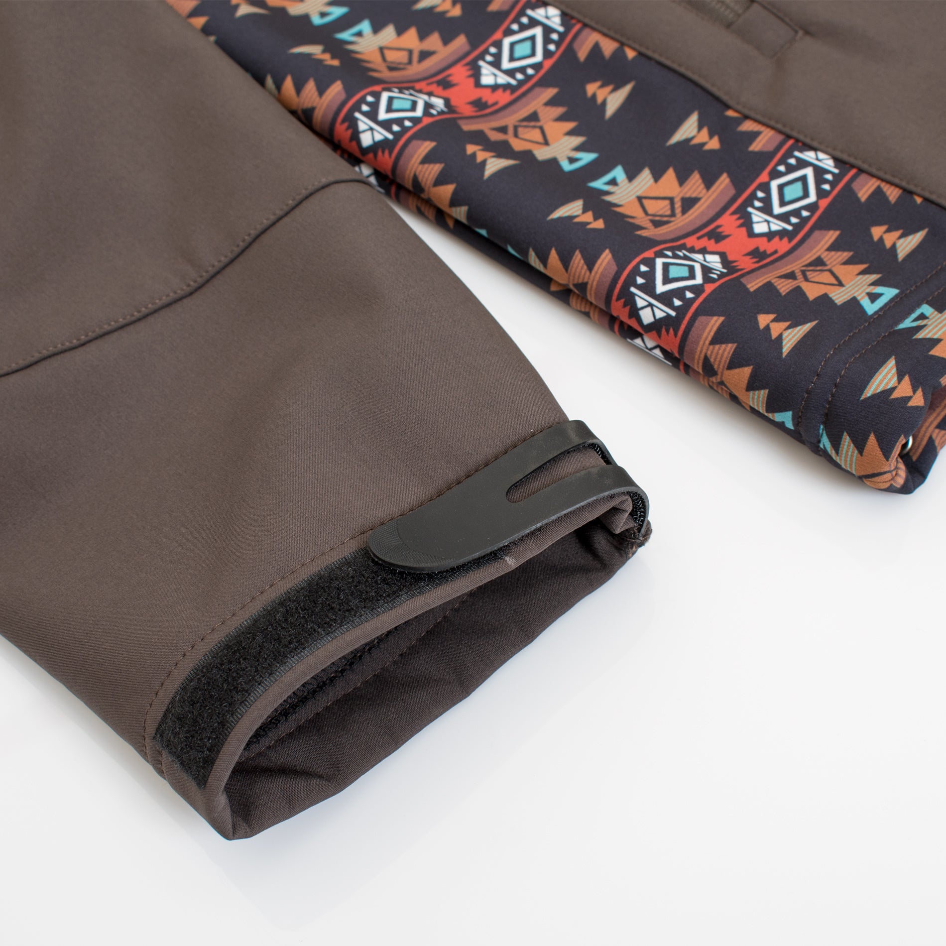 Men's Soft Shell Bonded Jacket With Western Aztec Print-NJ650EMB-AZ-BROWN-RUST - Rodeo Clothing wholesale 