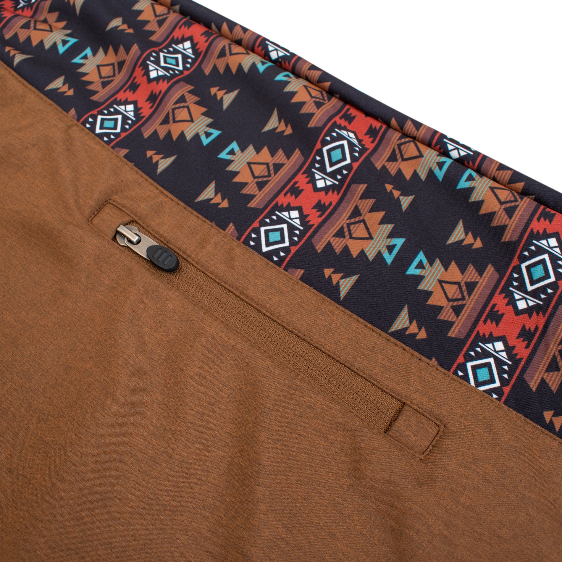 Men's Soft Shell Bonded Jacket With Western Aztec Print-NJ650EMB-AZ-COGNAC-RUST - Rodeo Clothing wholesale 