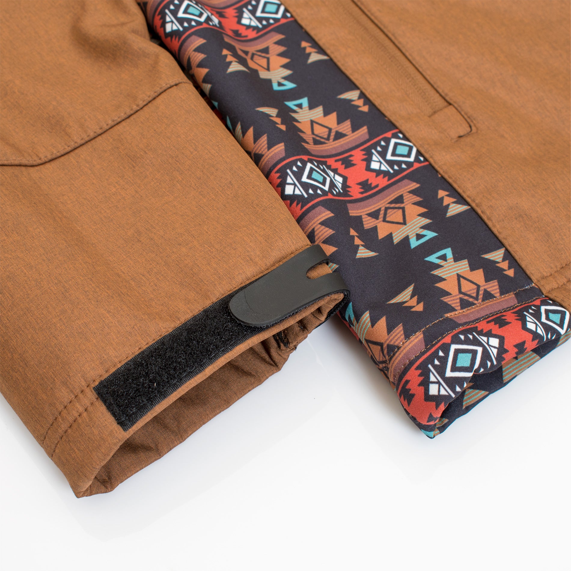 Men's Soft Shell Bonded Jacket With Western Aztec Print-NJ650EMB-AZ-COGNAC-RUST - Rodeo Clothing wholesale 