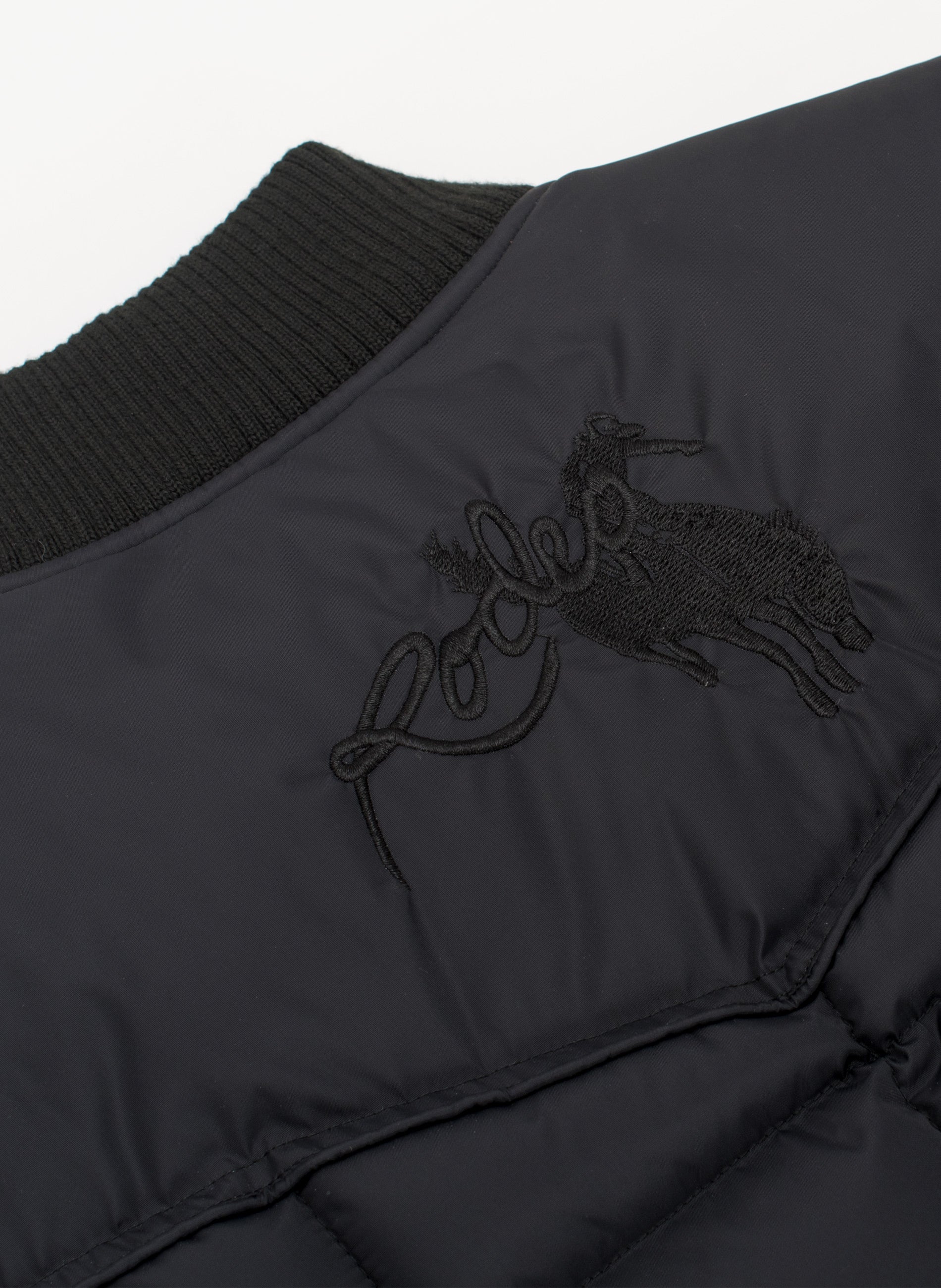 Men's Nylon Quilted Sleeveless Vest With Embroidery-NV629/EMB-Black - Rodeo Clothing wholesale 