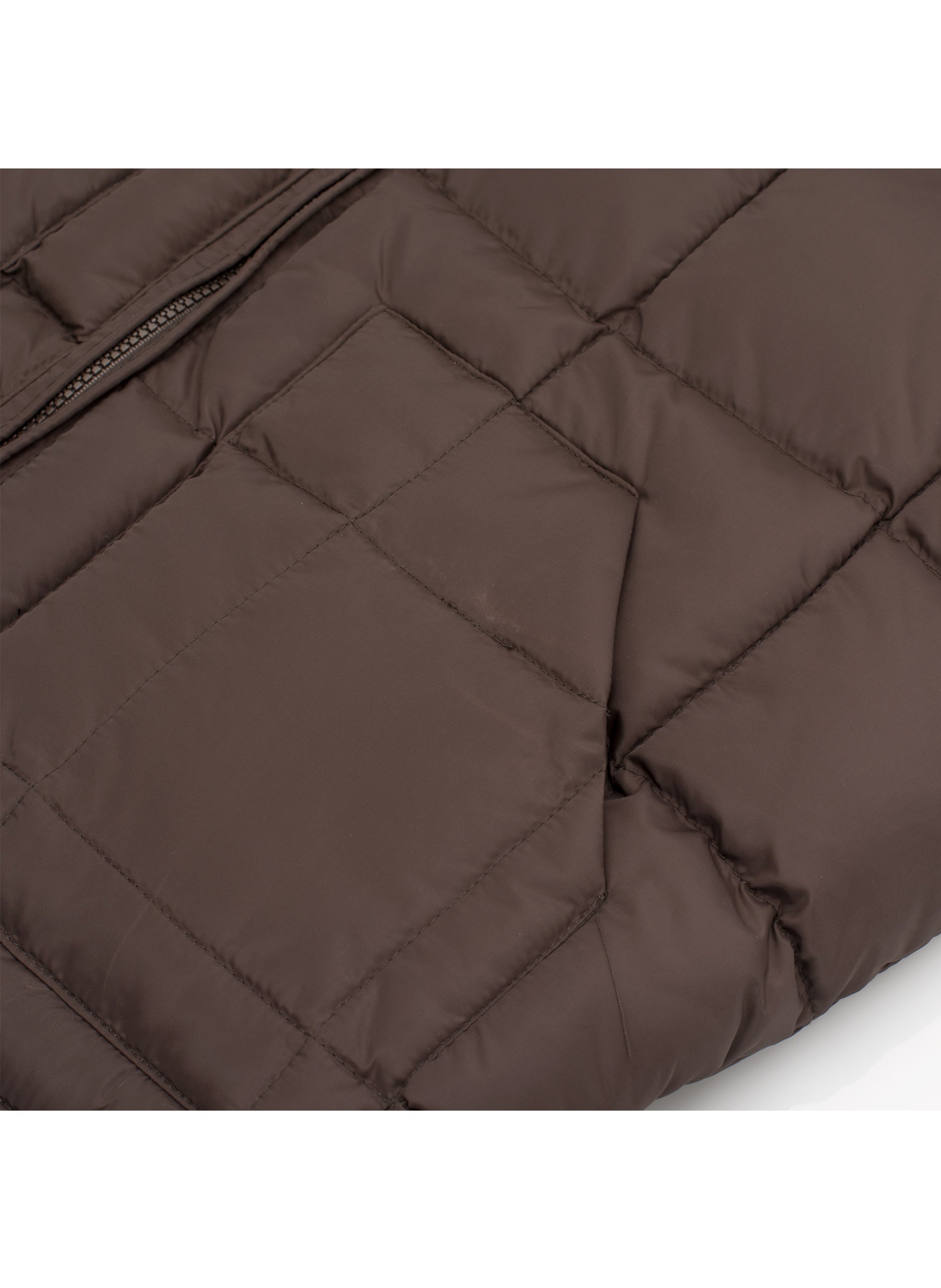 Men's Nylon Quilted Sleeveless Vest With Embroidery-NV629/EMB-BROWN - Rodeo Clothing wholesale 