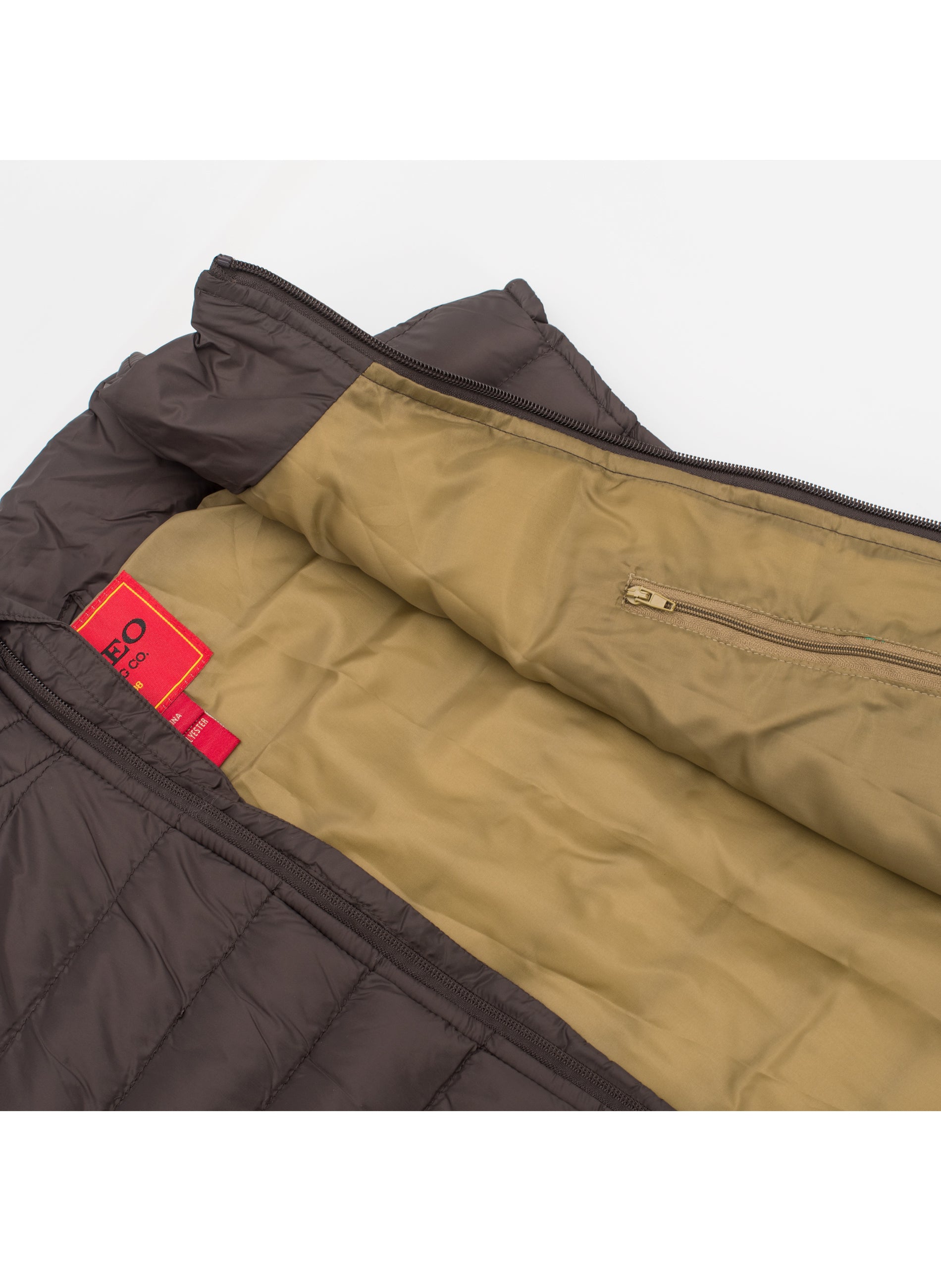 Men's Puffer Workwear/Streetwear Sleeveless Vest-NV640-BROWN/KHAKI - Rodeo Clothing wholesale 