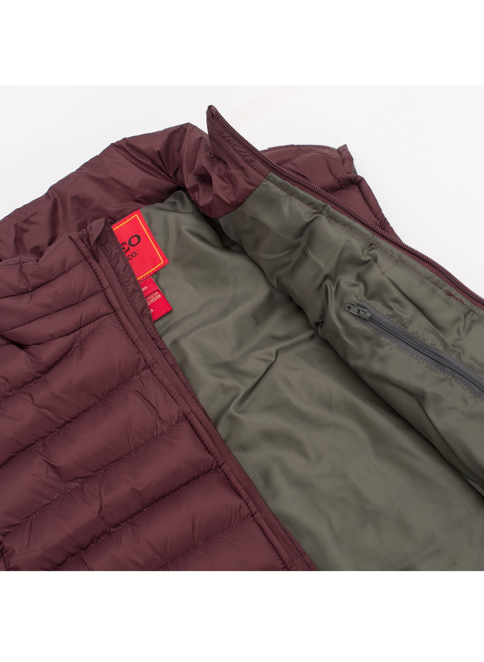 Men's Puffer Workwear/Streetwear Sleeveless Vest-NV640-BURG/GRY - Rodeo Clothing wholesale 