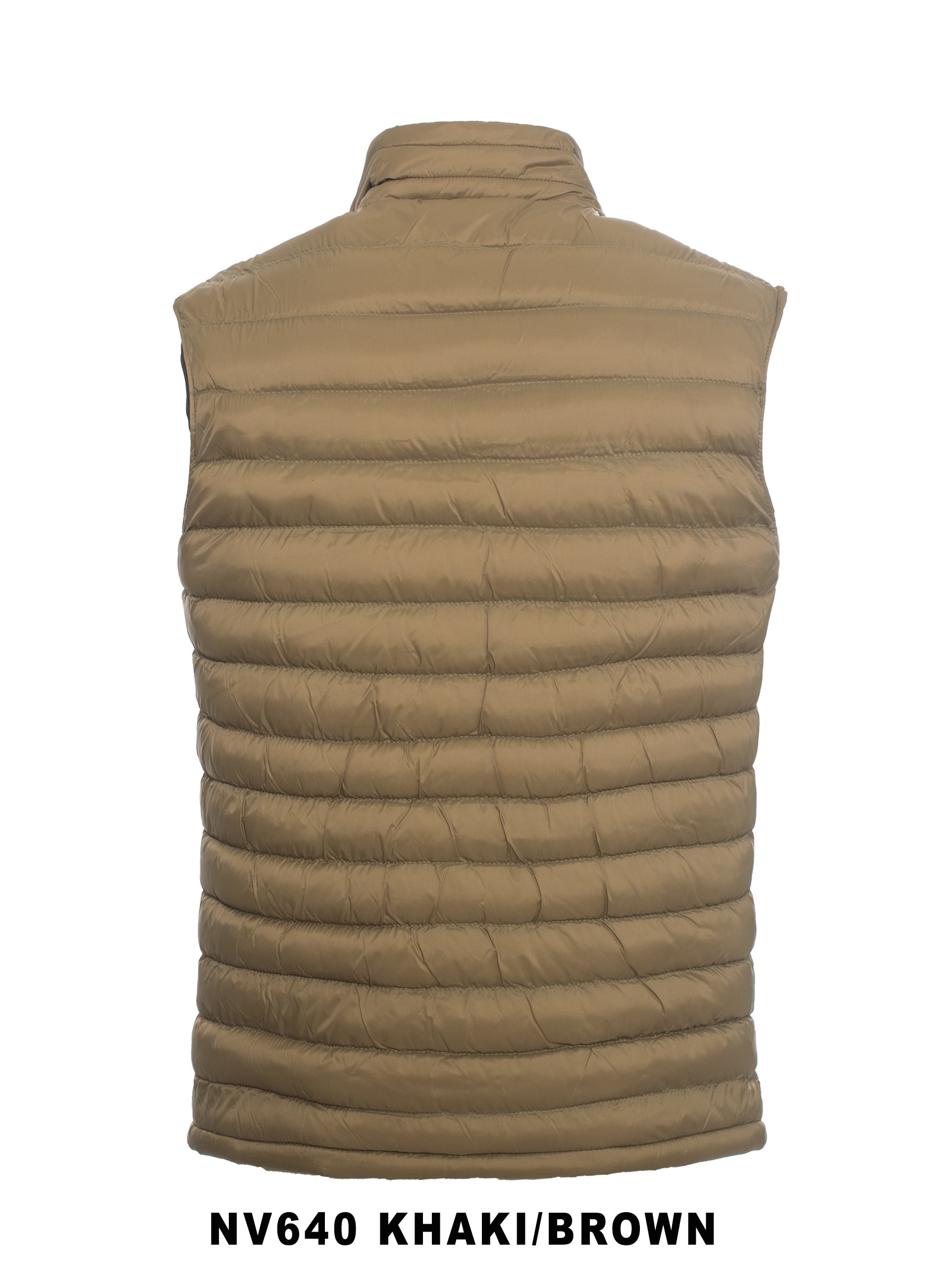 Men's Puffer Workwear/Streetwear Sleeveless Vest-NV640-KHAKI/BROWN - Rodeo Clothing wholesale 