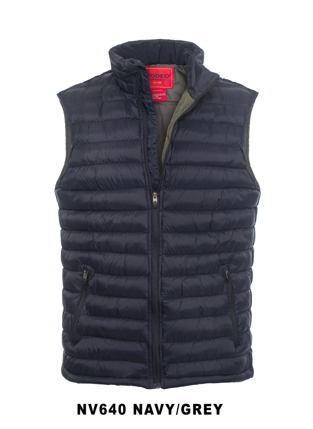 Men's Puffer Workwear/Streetwear Sleeveless Vest-NV640-NAVY/GRY - Rodeo Clothing wholesale 