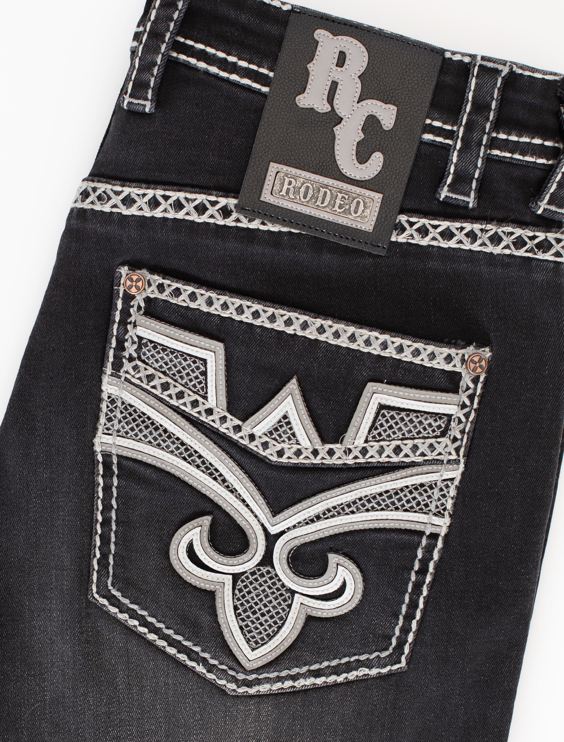 MEN'S COTTON/SPANDEX STRETCH FANCY SLIM STRAIGHT JEANS-RP500-502 - Rodeo Clothing wholesale 