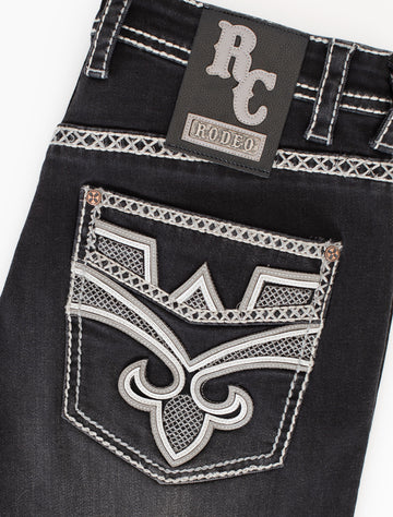 MEN'S COTTON/SPANDEX STRETCH FANCY SLIM STRAIGHT JEANS-RP500-502 - Rodeo Clothing wholesale 
