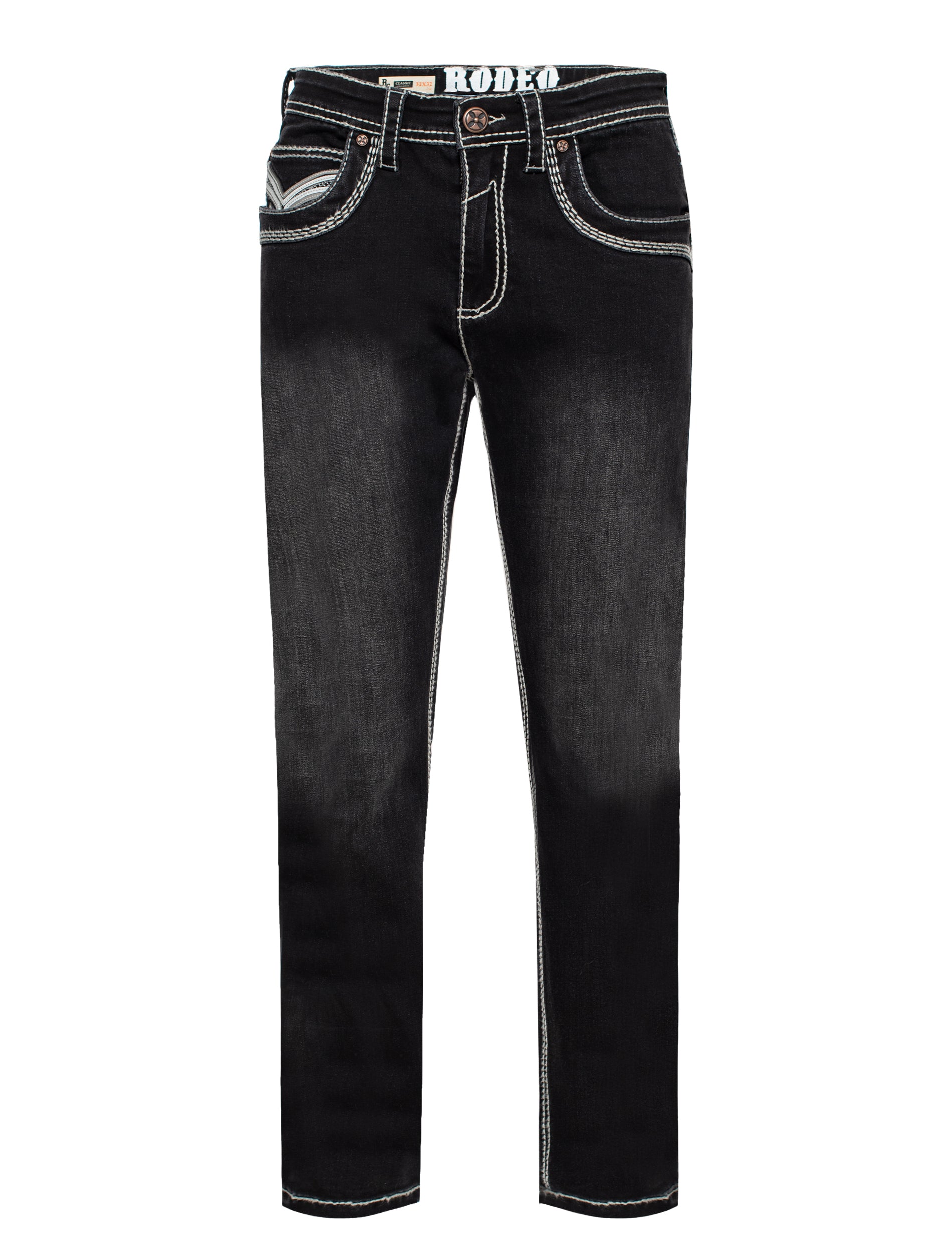 MEN'S COTTON/SPANDEX STRETCH FANCY SLIM STRAIGHT JEANS-RP500-502 - Rodeo Clothing wholesale 