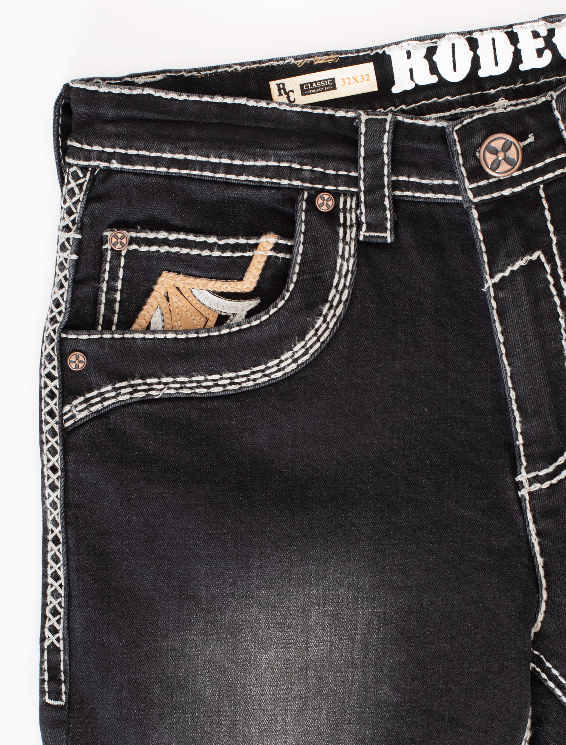 MEN'S COTTON/SPANDEX STRETCH FANCY SLIM STRAIGHT JEANS-RP500-507 - Rodeo Clothing wholesale 
