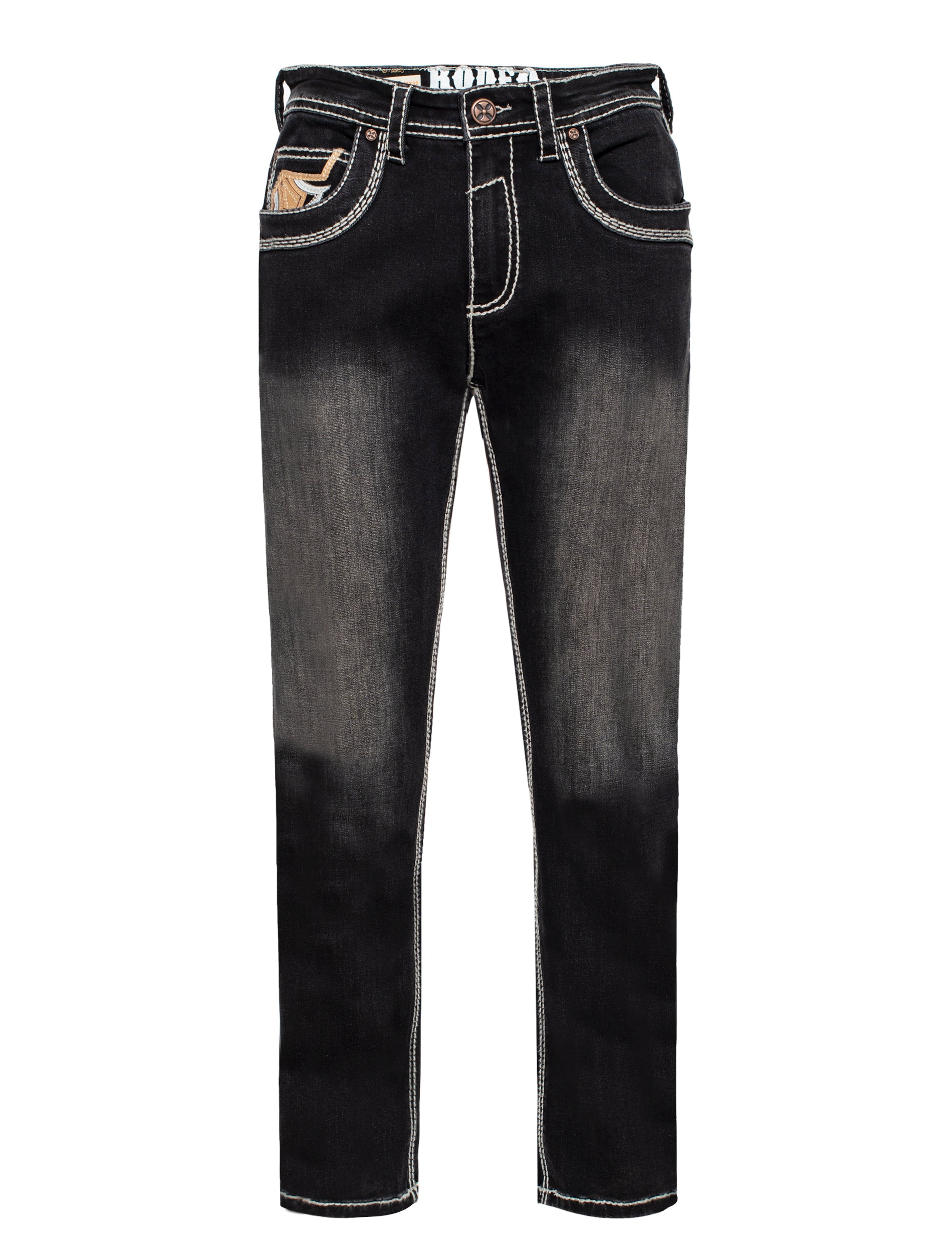 MEN'S COTTON/SPANDEX STRETCH FANCY SLIM STRAIGHT JEANS-RP500-507 - Rodeo Clothing wholesale 